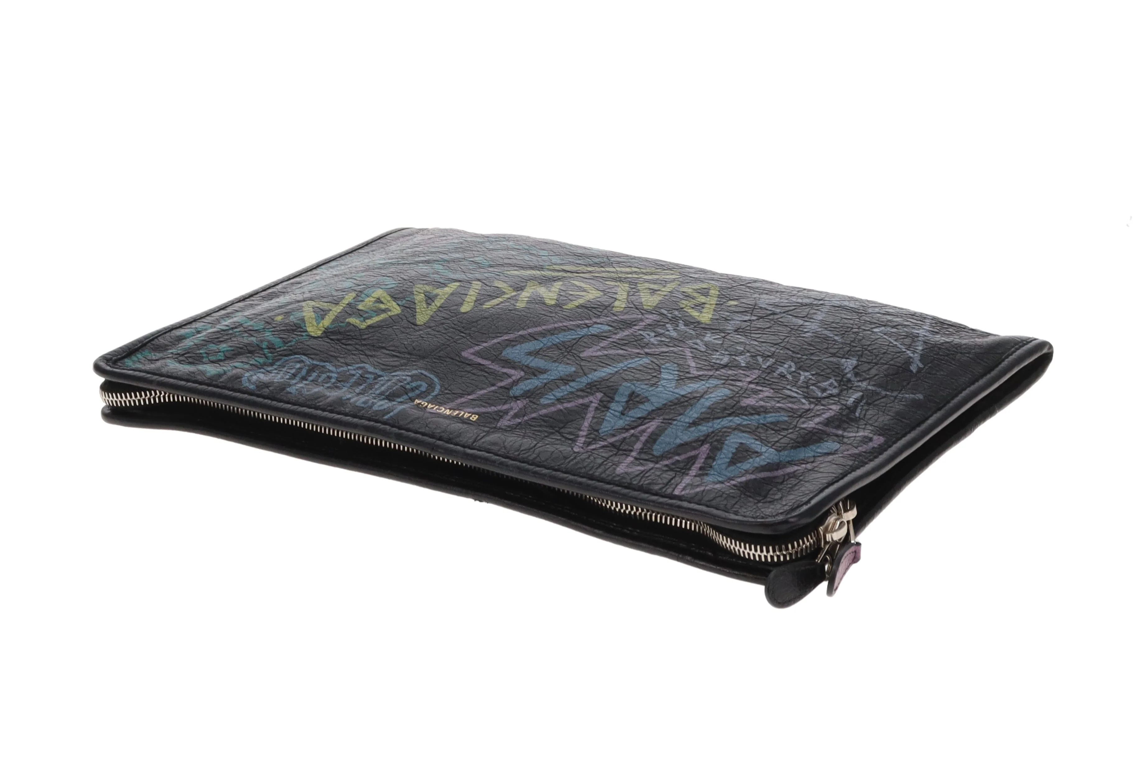 Balenciaga Bazar Graffiti Zip Pouch Leather - Image 8