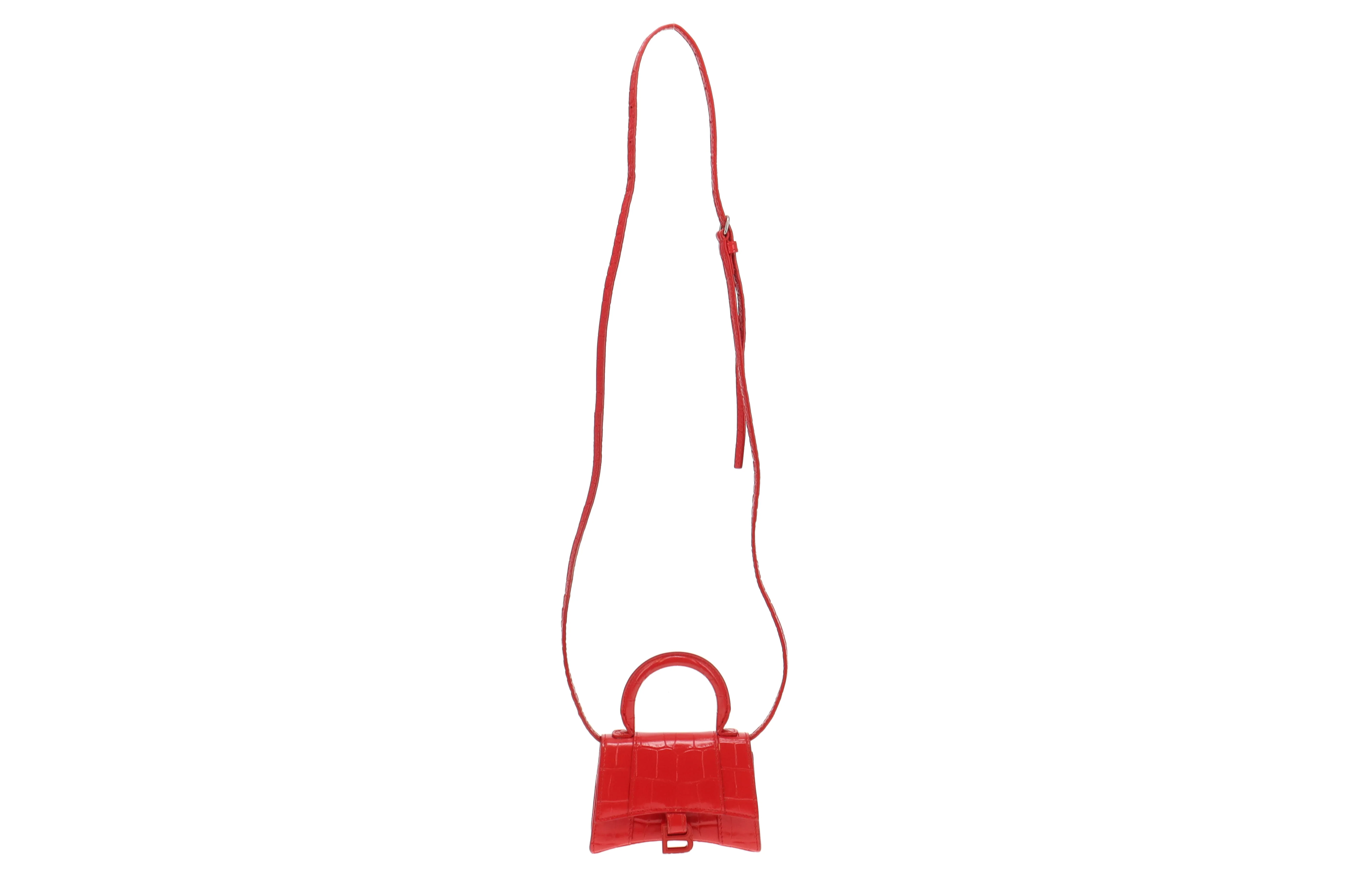 Balenciaga Red Croc Embossed Mini Hourglass - Image 3