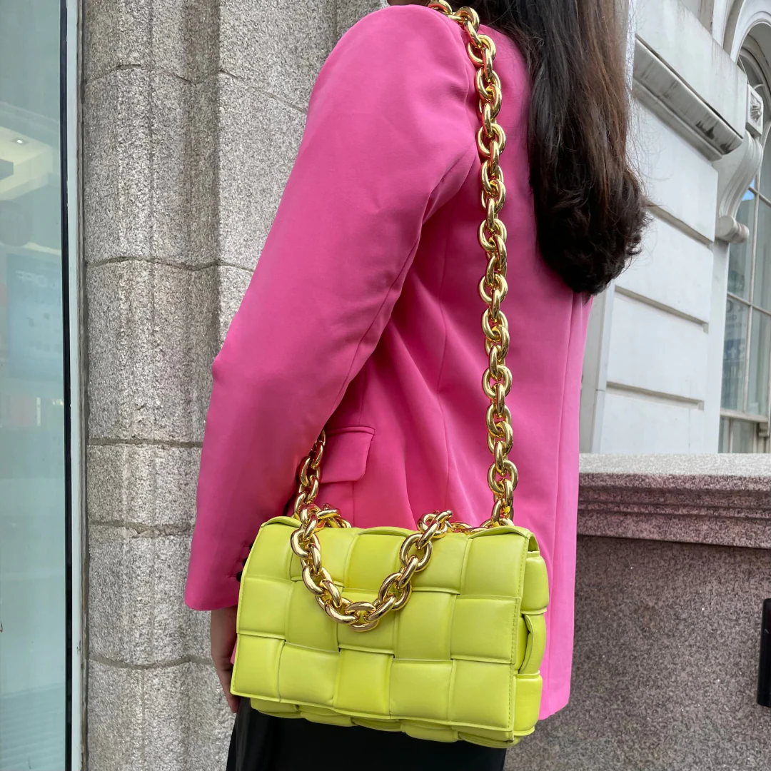 Bottega Veneta Lime Lambskin Padded Chain Cassette RRP €4200 - Image 3