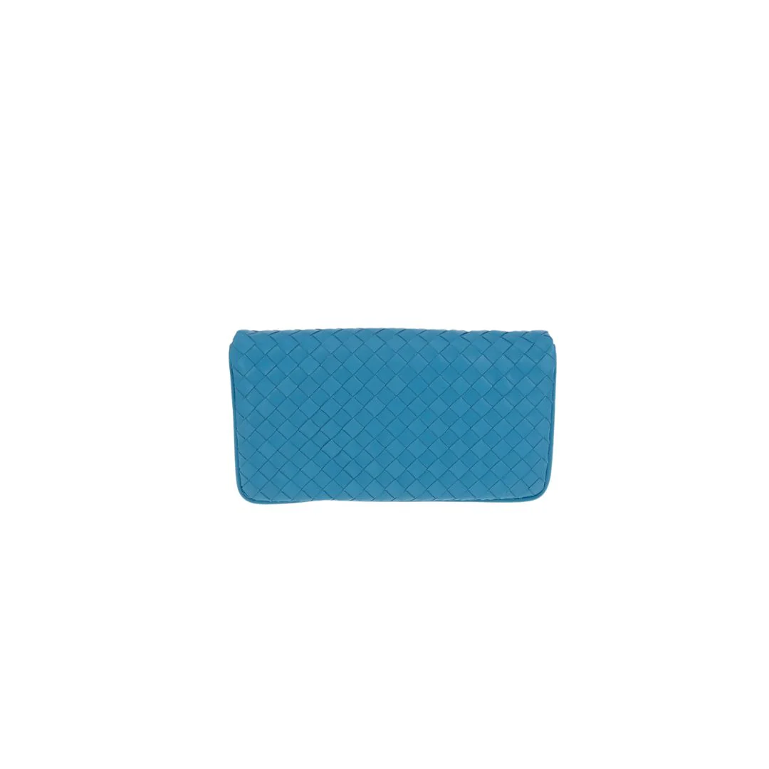 Bottega Veneta Turquoise Intrecciato Clutch - Image 4