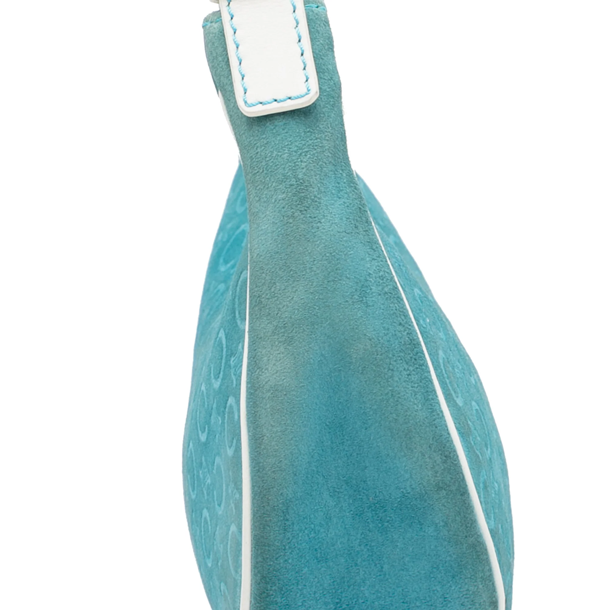 Celine Blue Suede and White Leather Trim C Macadam Vintage Hobo Bag - Image 12