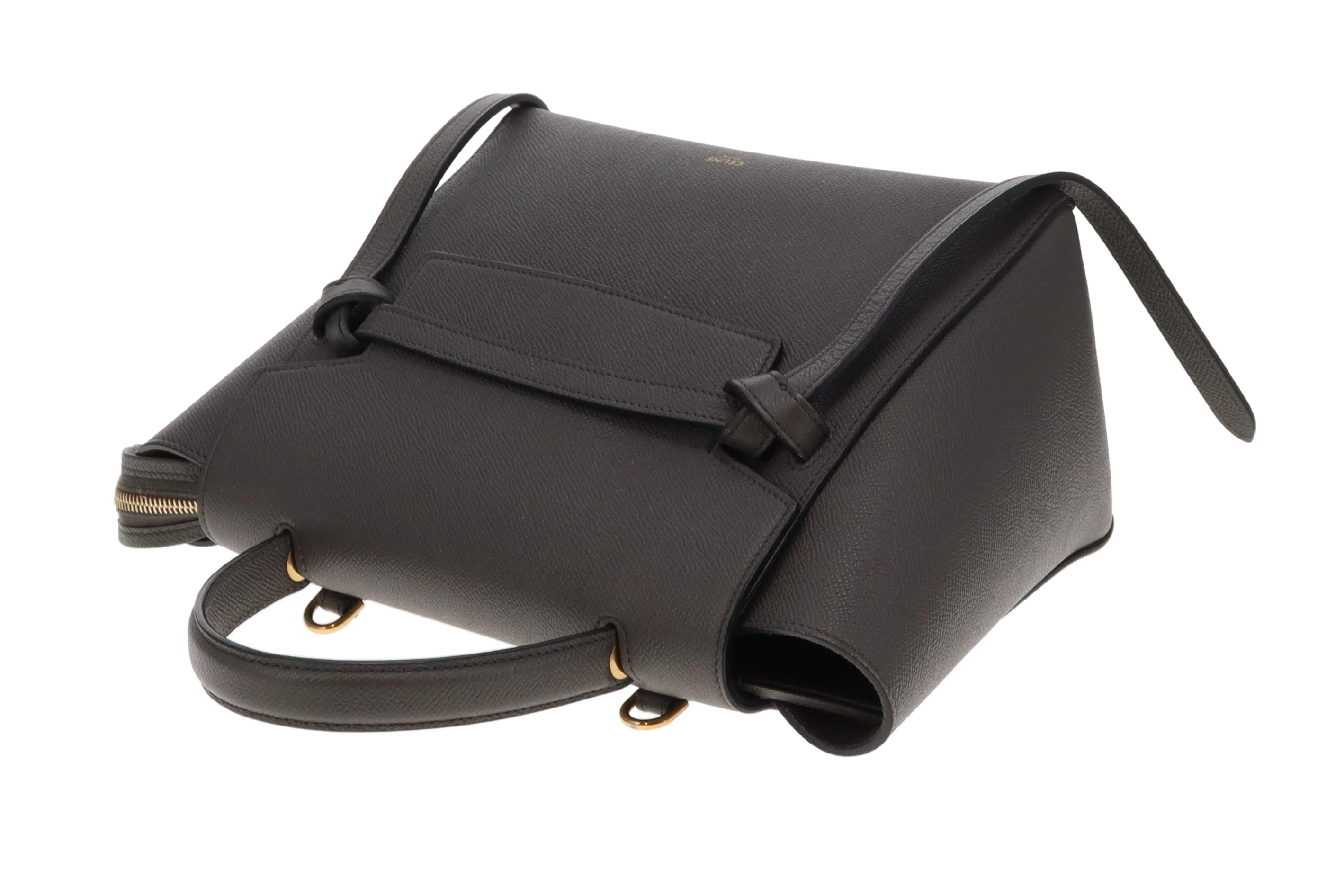 Celine Belt Bag Micro Grey Grained Calfskin 2022 (Includes added Celine Logo Strap) - Image 15