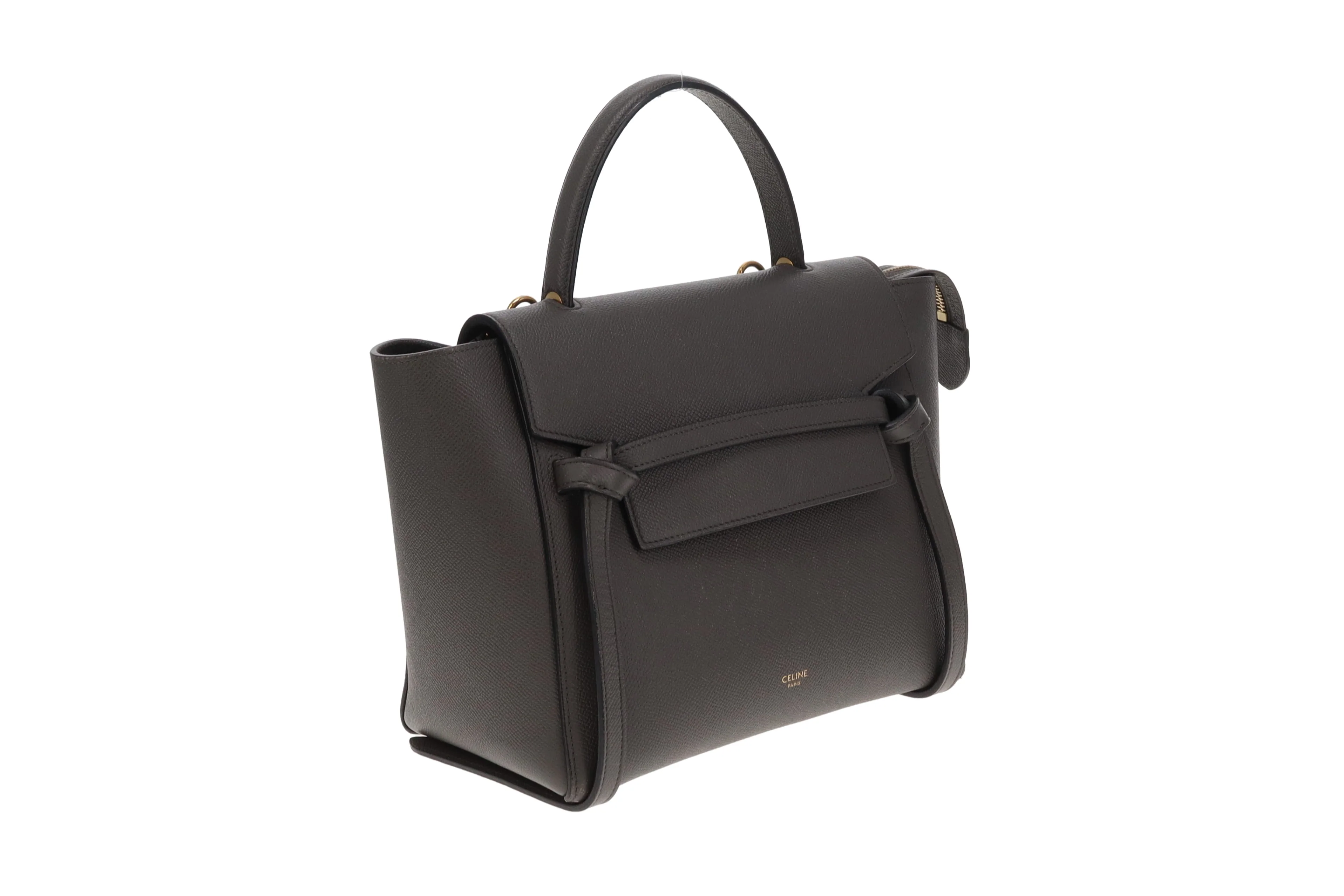 Celine Belt Bag Micro Grey Grained Calfskin 2022 (Includes added Celine Logo Strap) - Image 5