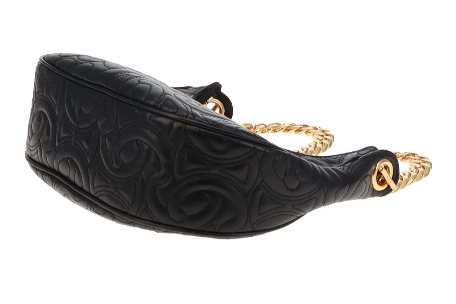 Celine Black Triomphe Quilted Leather Ava Chain Shoulder Bag 2022 - Image 8