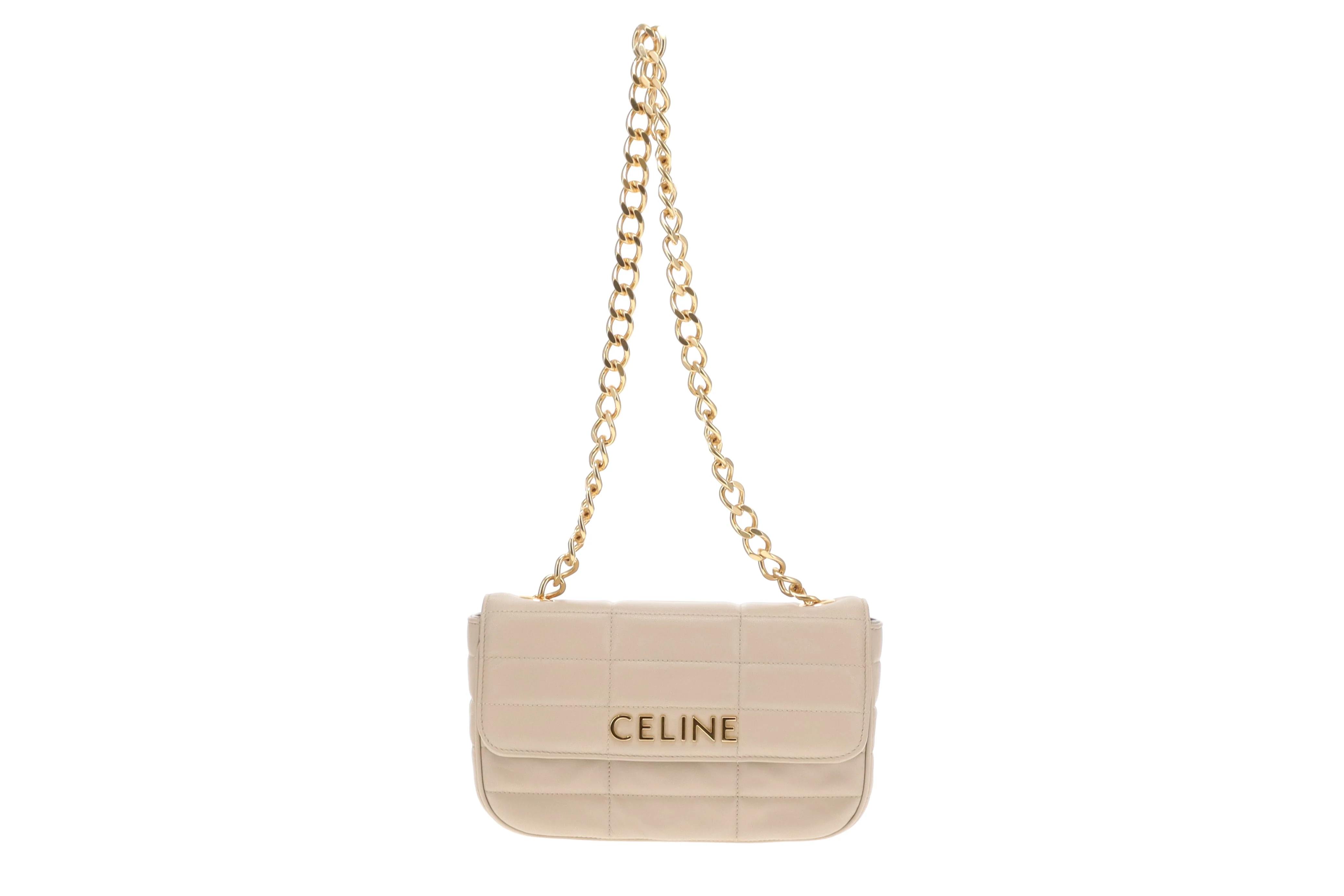 Celine Chain Shoulder Bag Beige GHW - Image 3