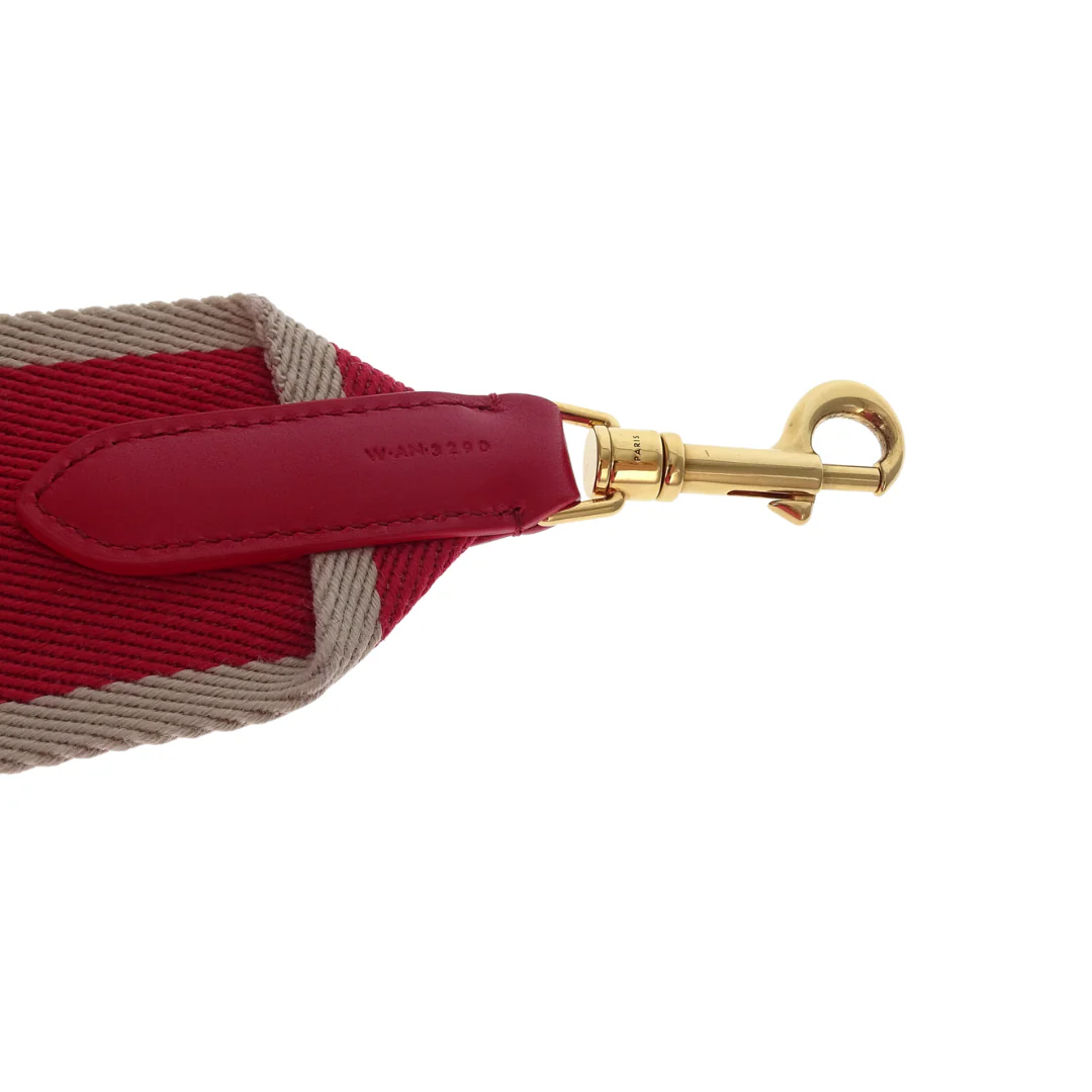 Celine Cotton Canvas Strap Red & Beige Stripe - Image 4