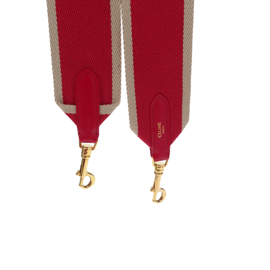 Celine Cotton Canvas Strap Red & Beige Stripe - Image 6
