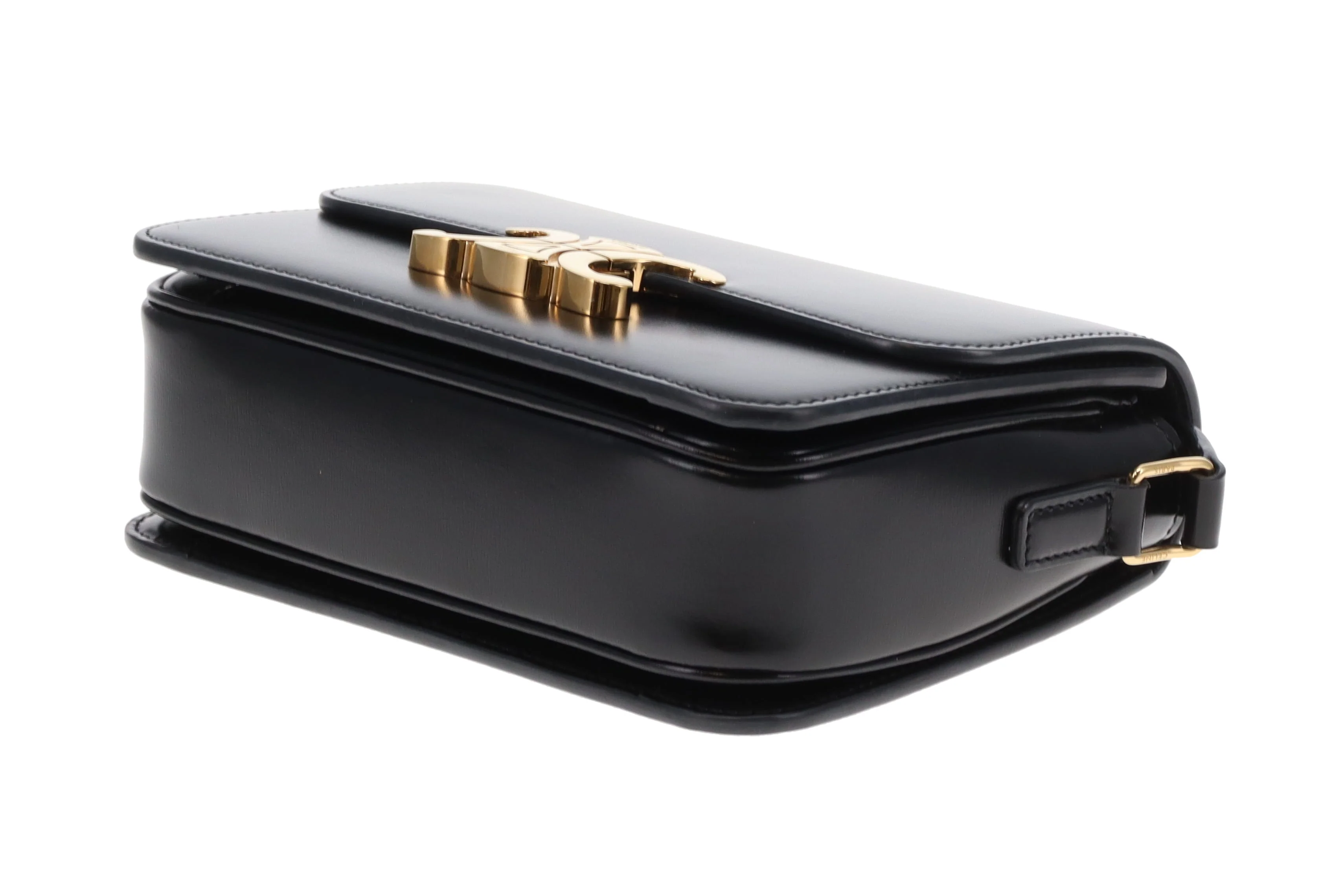 Celine Triomphe Teen Crossbody Bag in Black Leather | Pre-Owned - Image 10