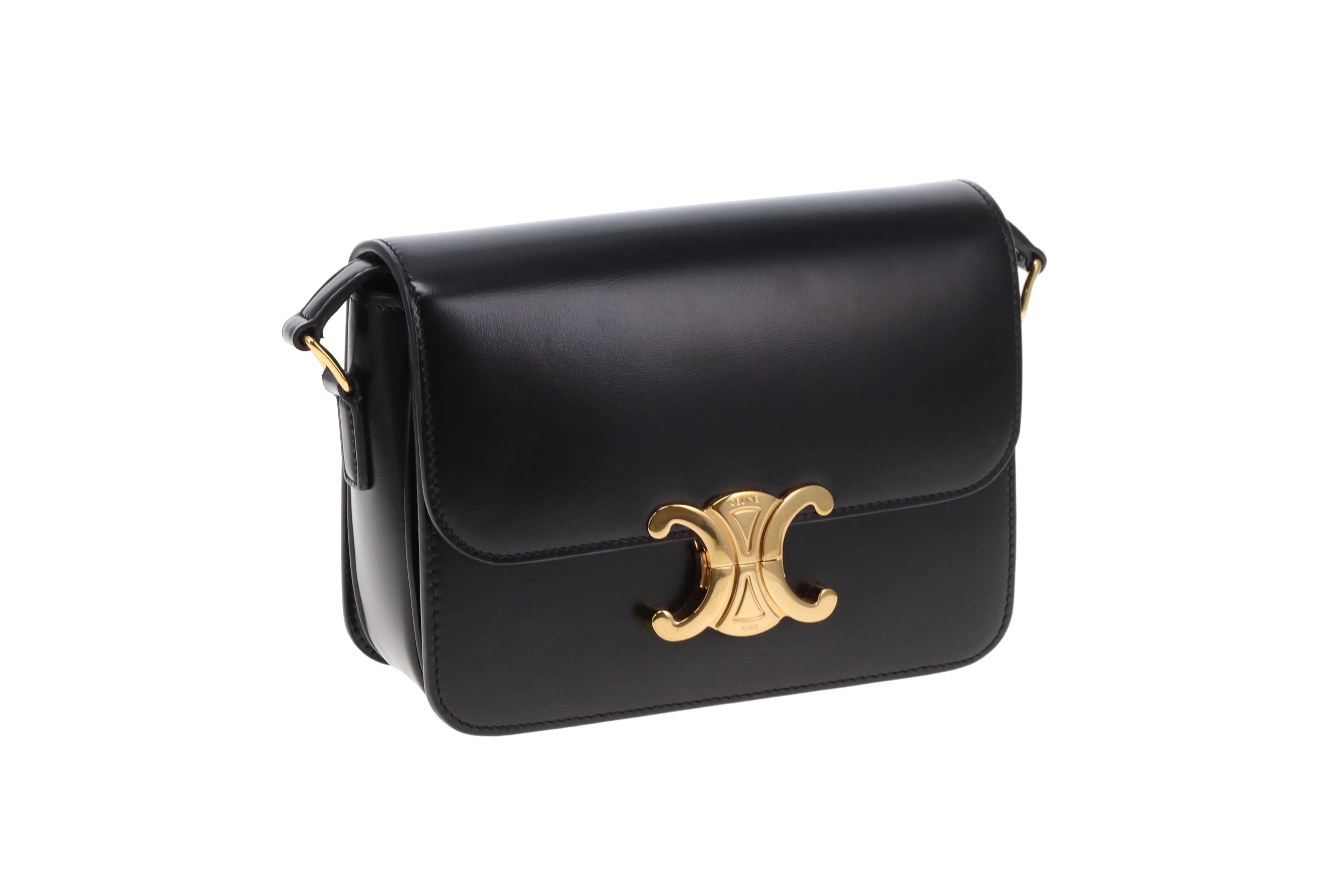 Celine Triomphe Teen Crossbody Bag in Black Leather | Pre-Owned - Image 3