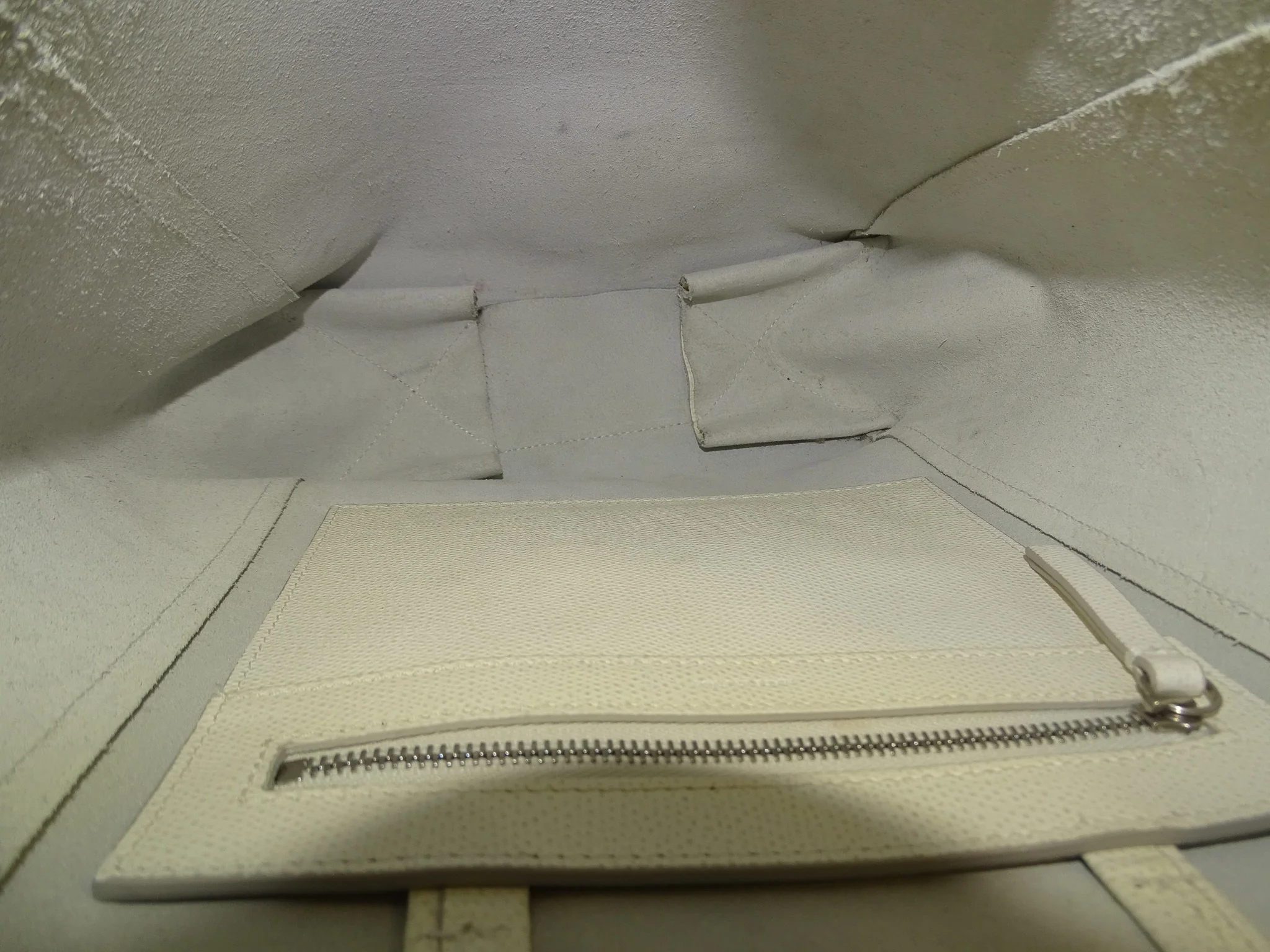 Celine Vertical Tote Bag White Leather - Image 13