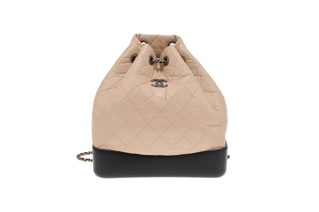 Chanel Gabrielle Backpack Beige Aged Calfskin and Black Leather 2018 - Image 3