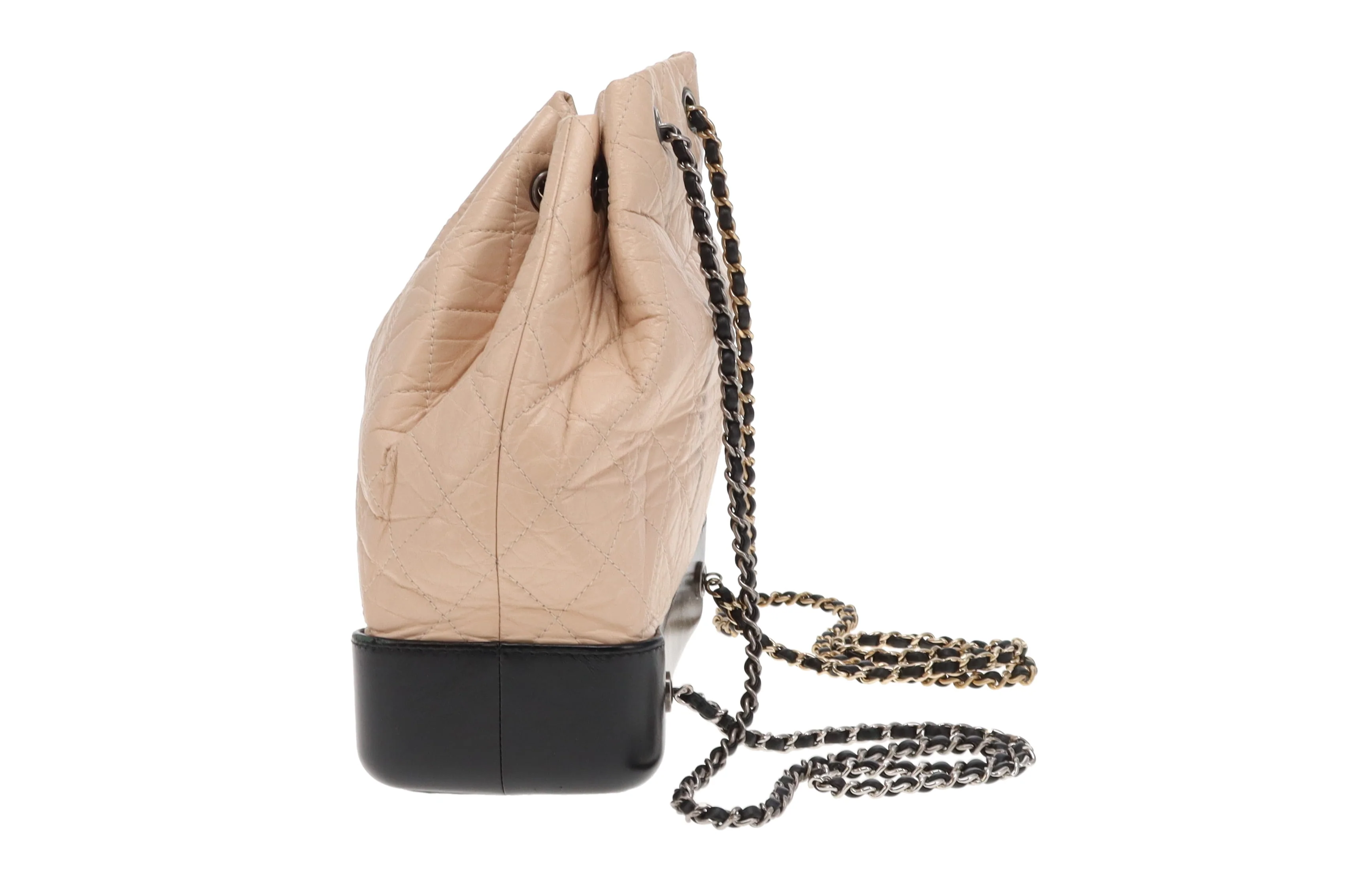 Chanel Gabrielle Backpack Beige Aged Calfskin and Black Leather 2018 - Image 7