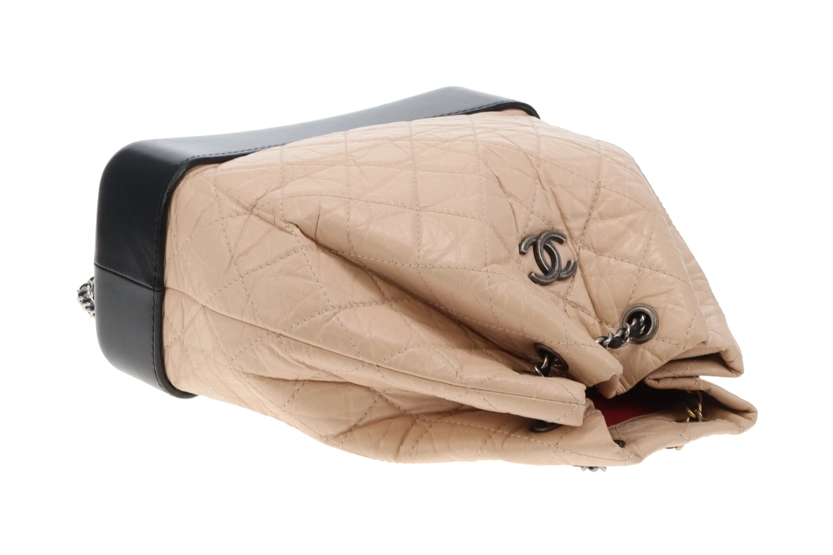 Chanel Gabrielle Backpack Beige Aged Calfskin and Black Leather 2018 - Image 9