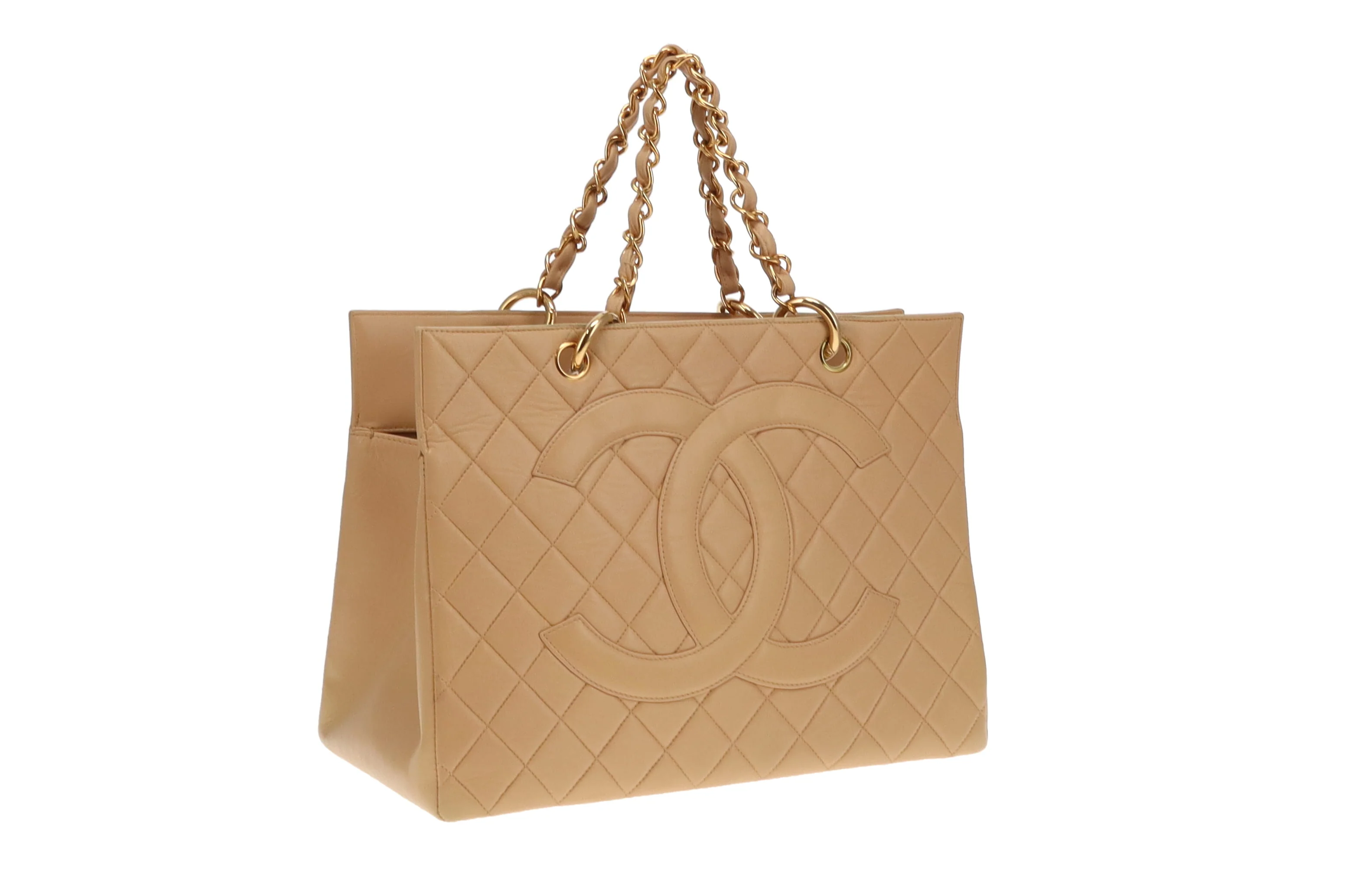 Chanel Beige Leather GHW Vintage Grand Timeless Tote 1996/97 - Image 4