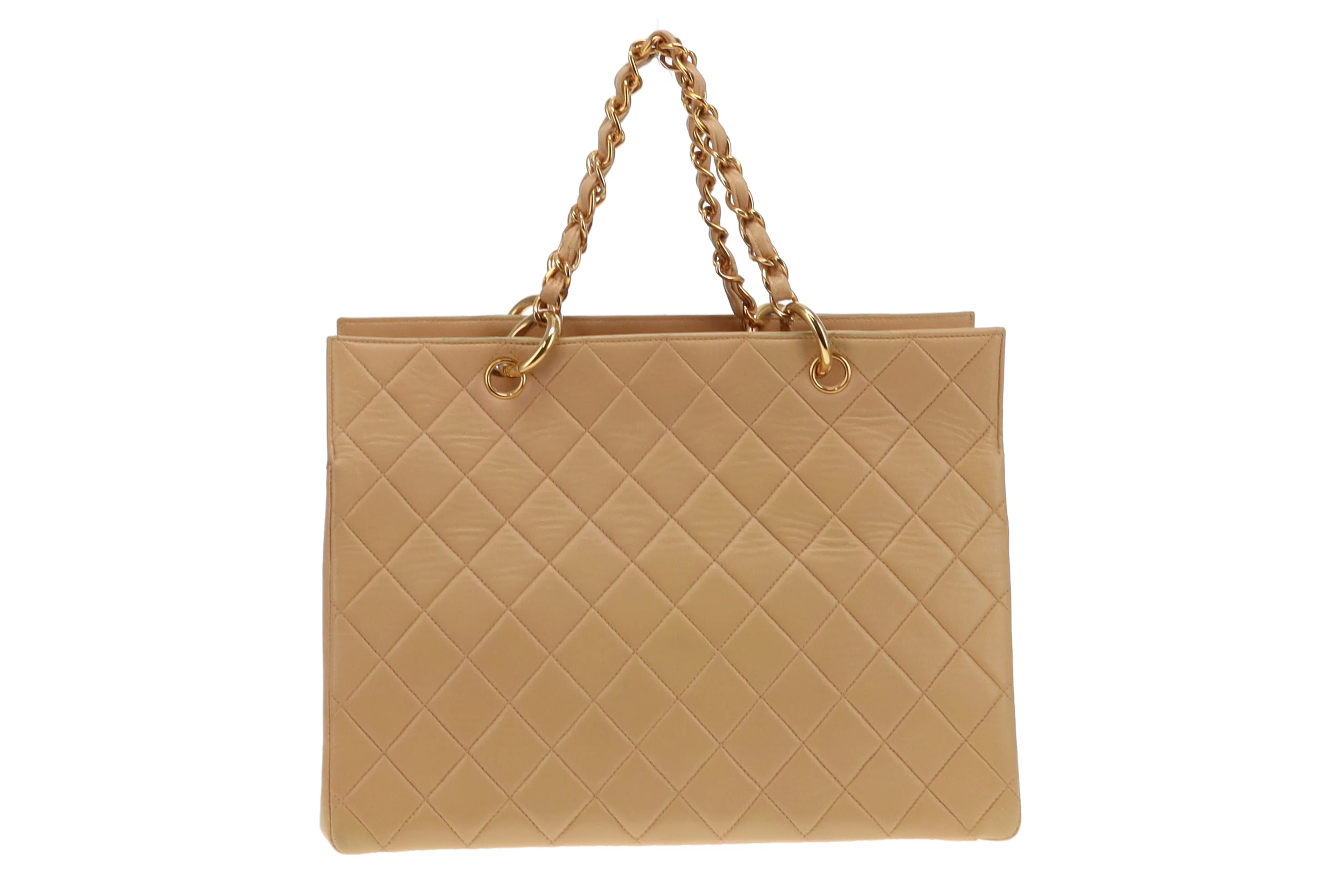 Chanel Beige Leather GHW Vintage Grand Timeless Tote 1996/97 - Image 6