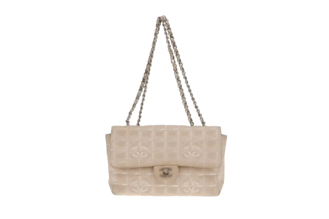 Chanel Beige Travel Ligne Single Flap Shoulder Bag 2002/03 - Image 3