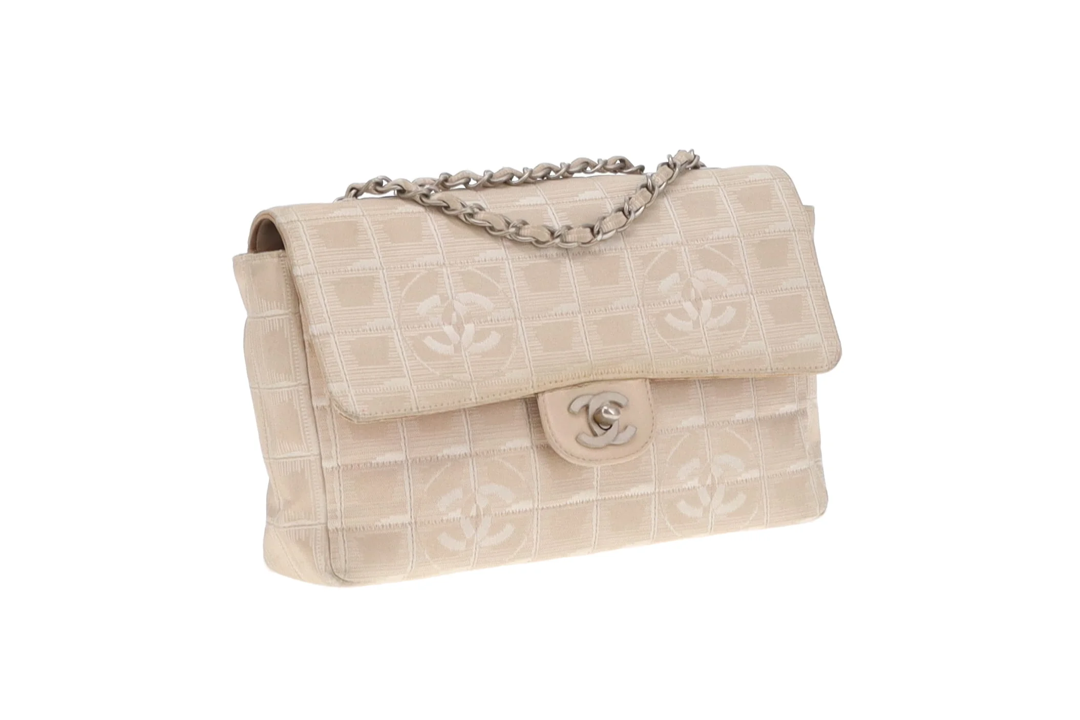Chanel Beige Travel Ligne Single Flap Shoulder Bag 2002/03 - Image 5