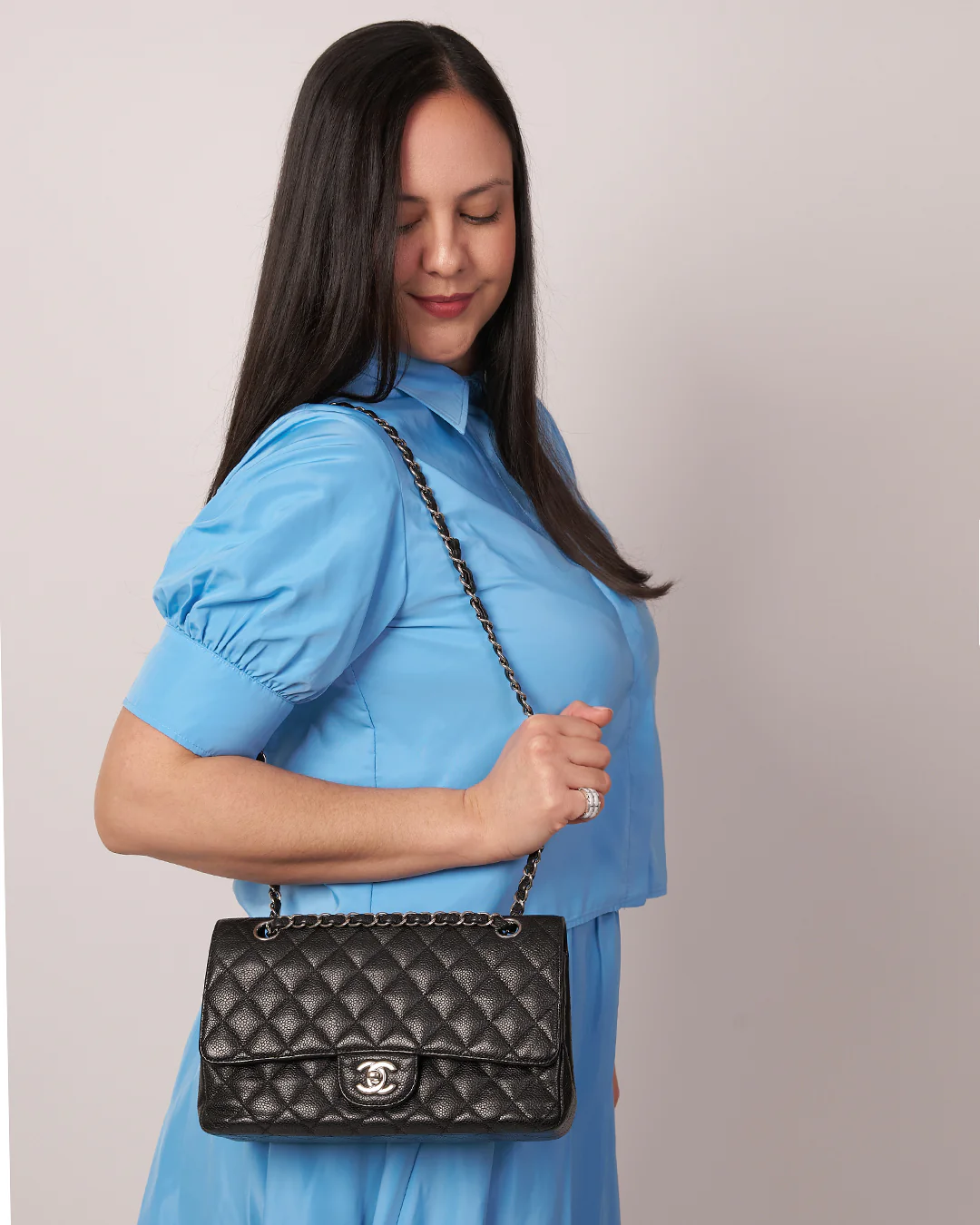 Chanel Classic Medium Double Flap Black Caviar SH 2011 - Image 4