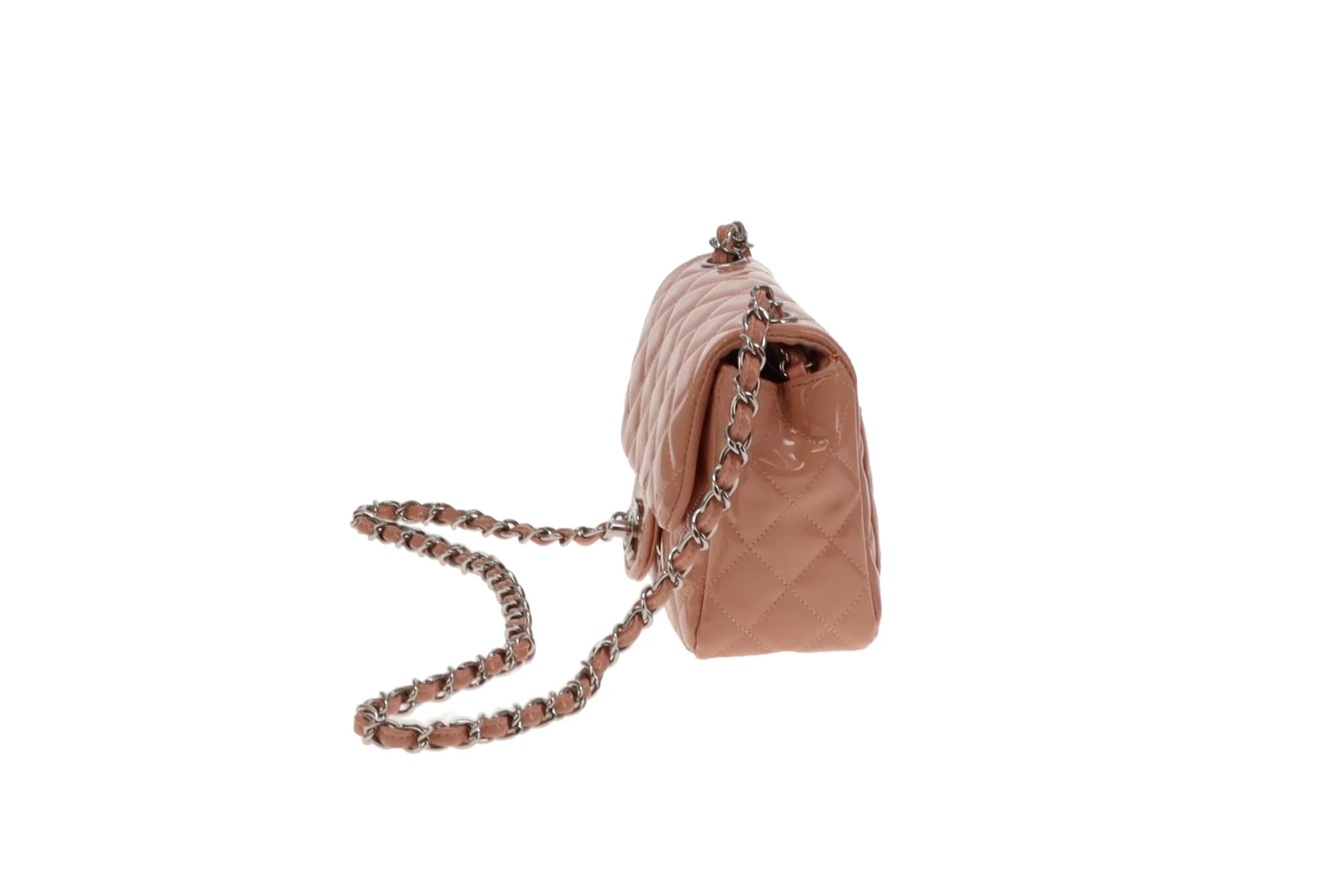Chanel Blush Patent Leather and SHW Mini Square Flap Bag 2012/13 - Image 9