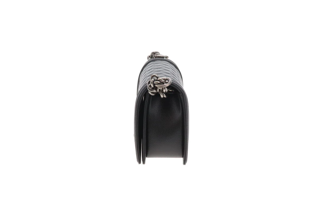 Chanel Boy Bag Medium Black with Ruthenium HW (NFID) - Image 8