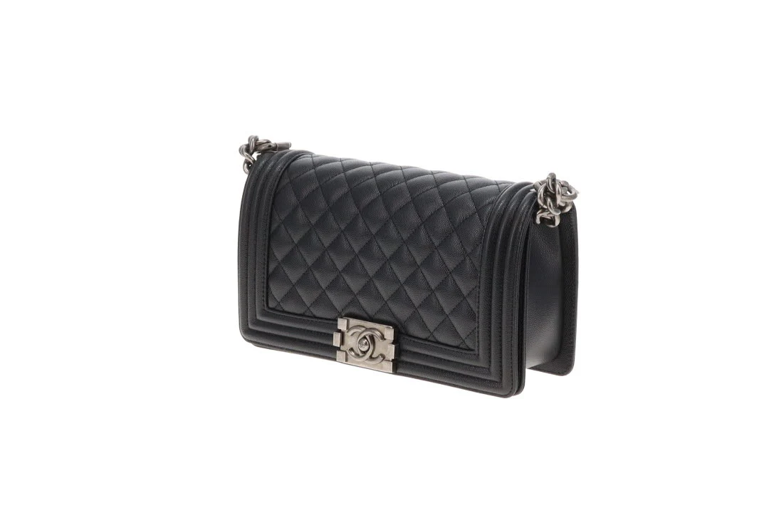 Chanel Boy Bag Medium Black with Ruthenium HW (NFID) - Image 9