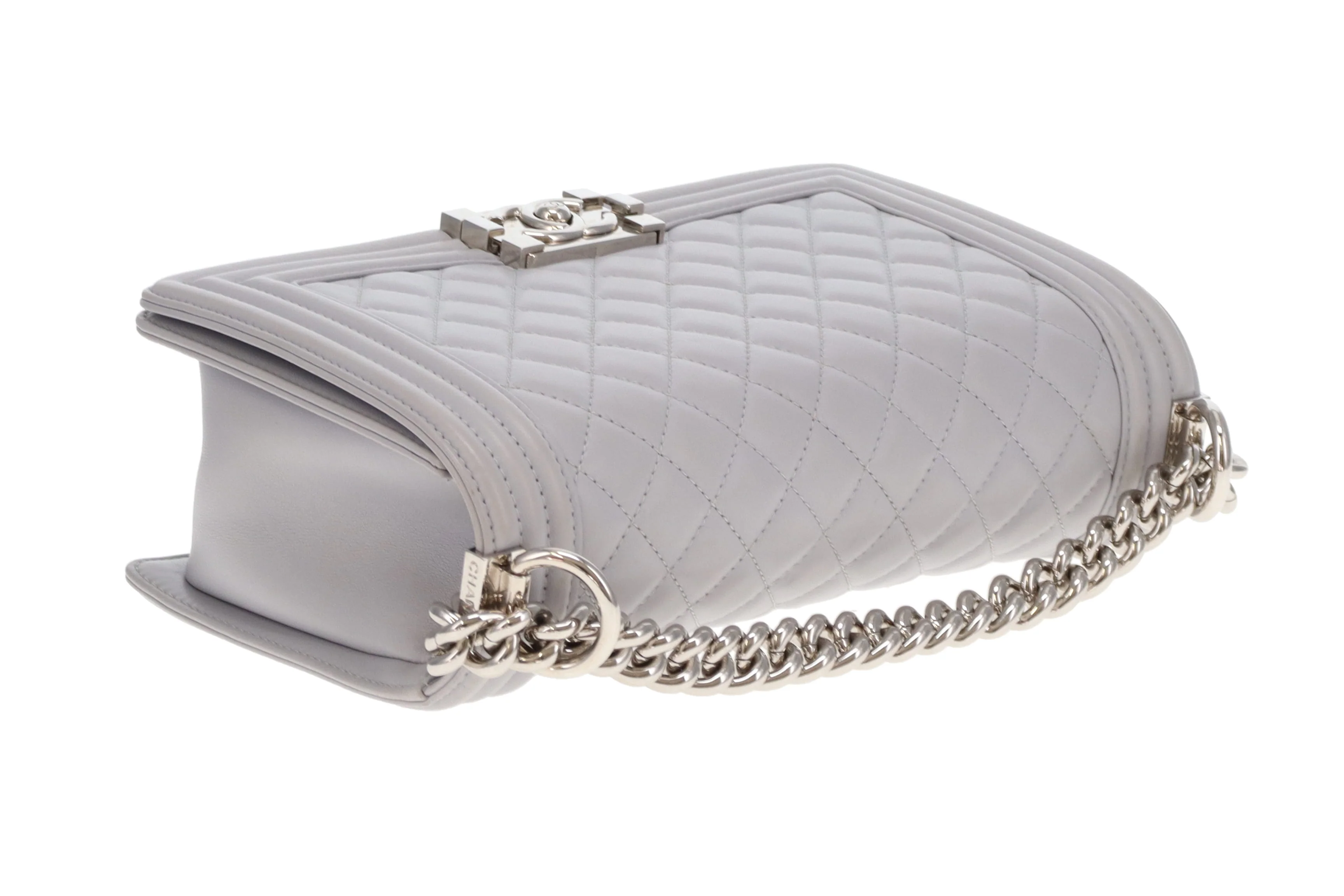 Chanel Boy Bag New Medium Grey Lambskin SHW 2017/18 - Image 11