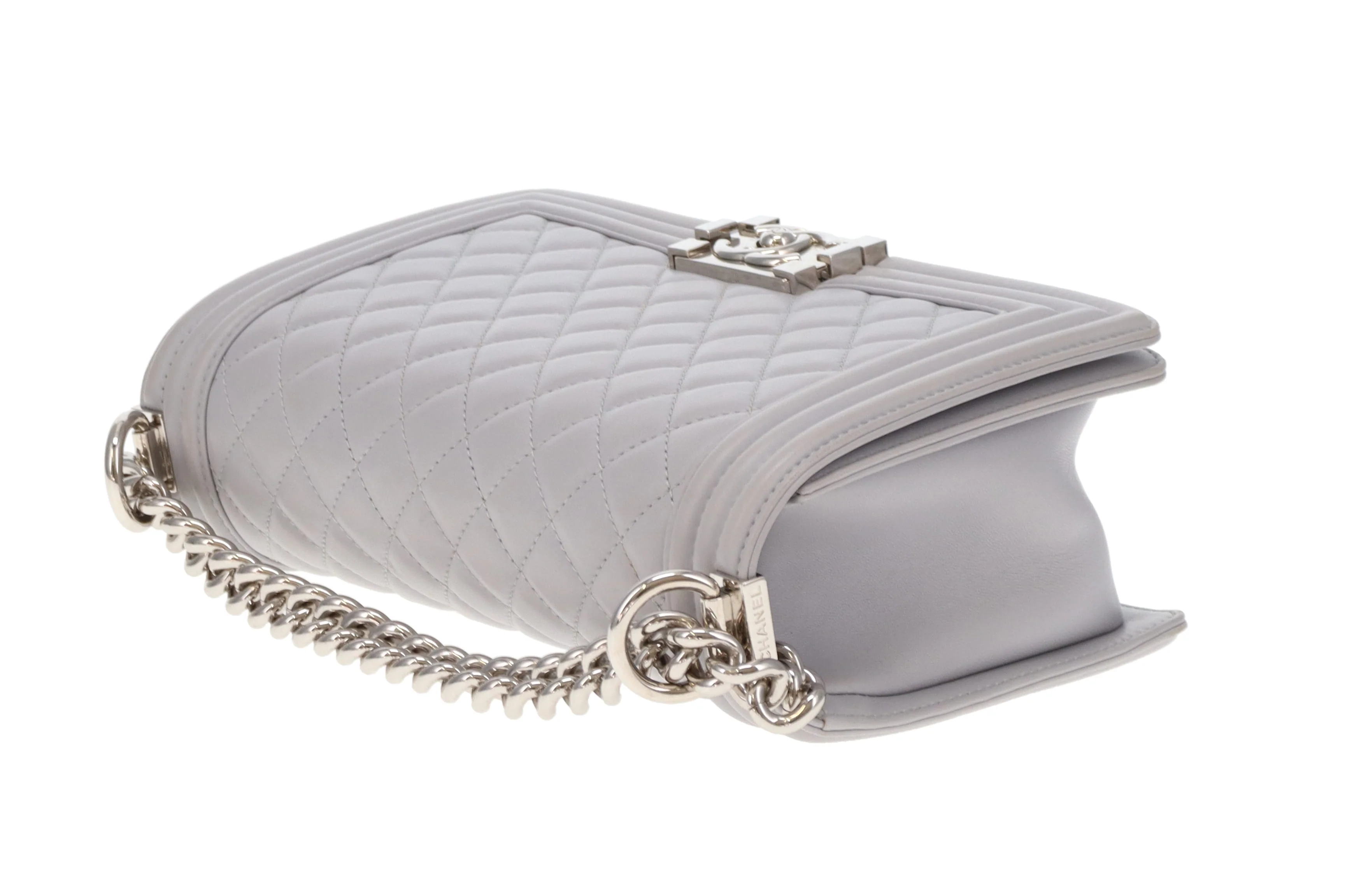 Chanel Boy Bag New Medium Grey Lambskin SHW 2017/18 - Image 14