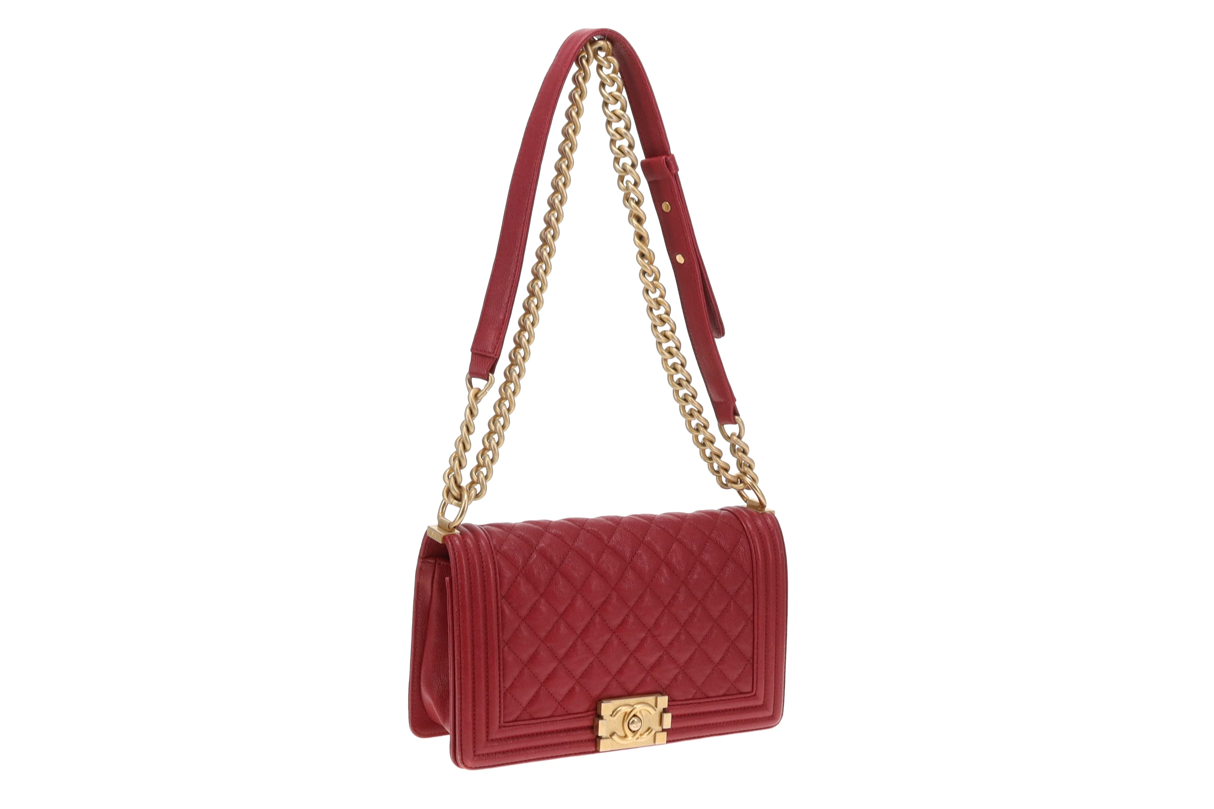 Chanel Boy Bag New Medium In Red Soft Caviar 2018/19 - Image 10