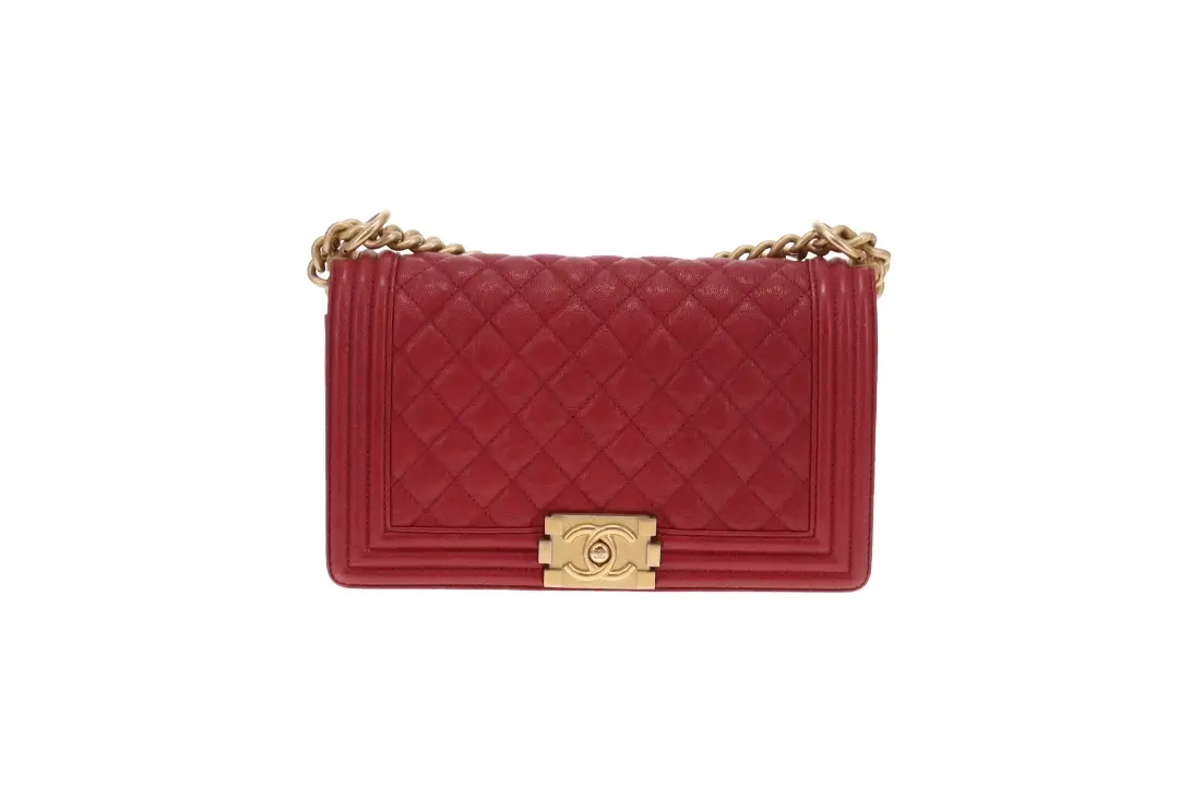 Chanel Boy Bag New Medium In Red Soft Caviar 2018/19 - Image 5