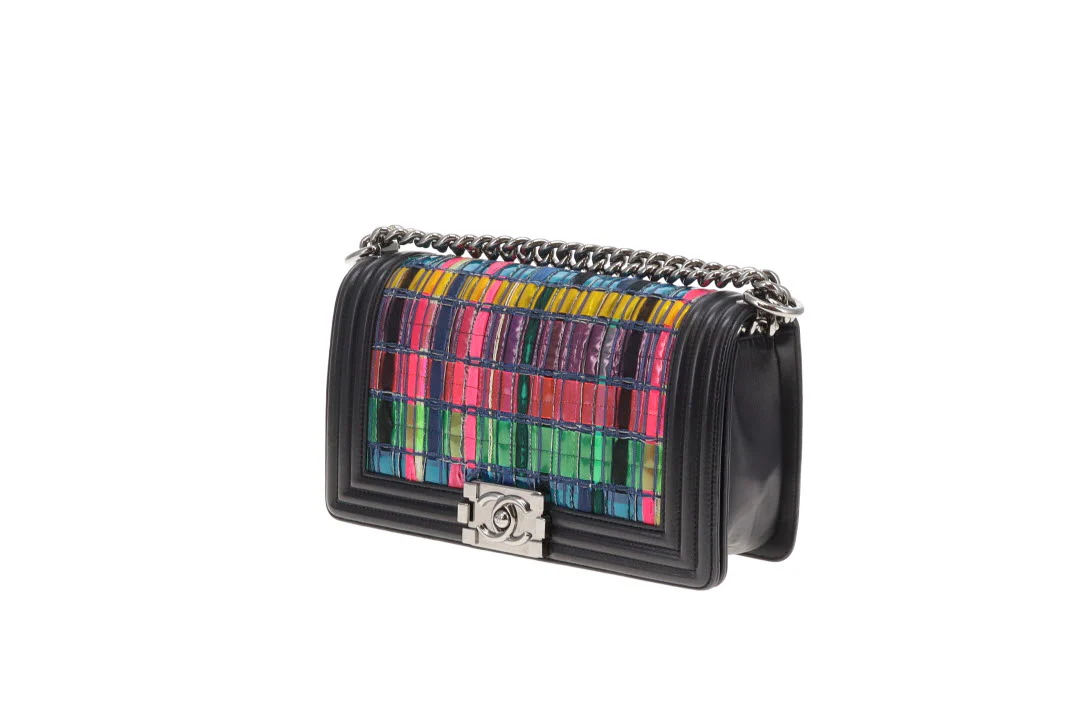 Chanel Boy Bag Old Medium Seasonal Multicolour Panels 2014 - Image 12