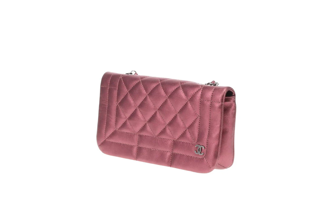 Chanel CC Quilted Pink Iridescent Calfskin Full Single Flap - Image 13