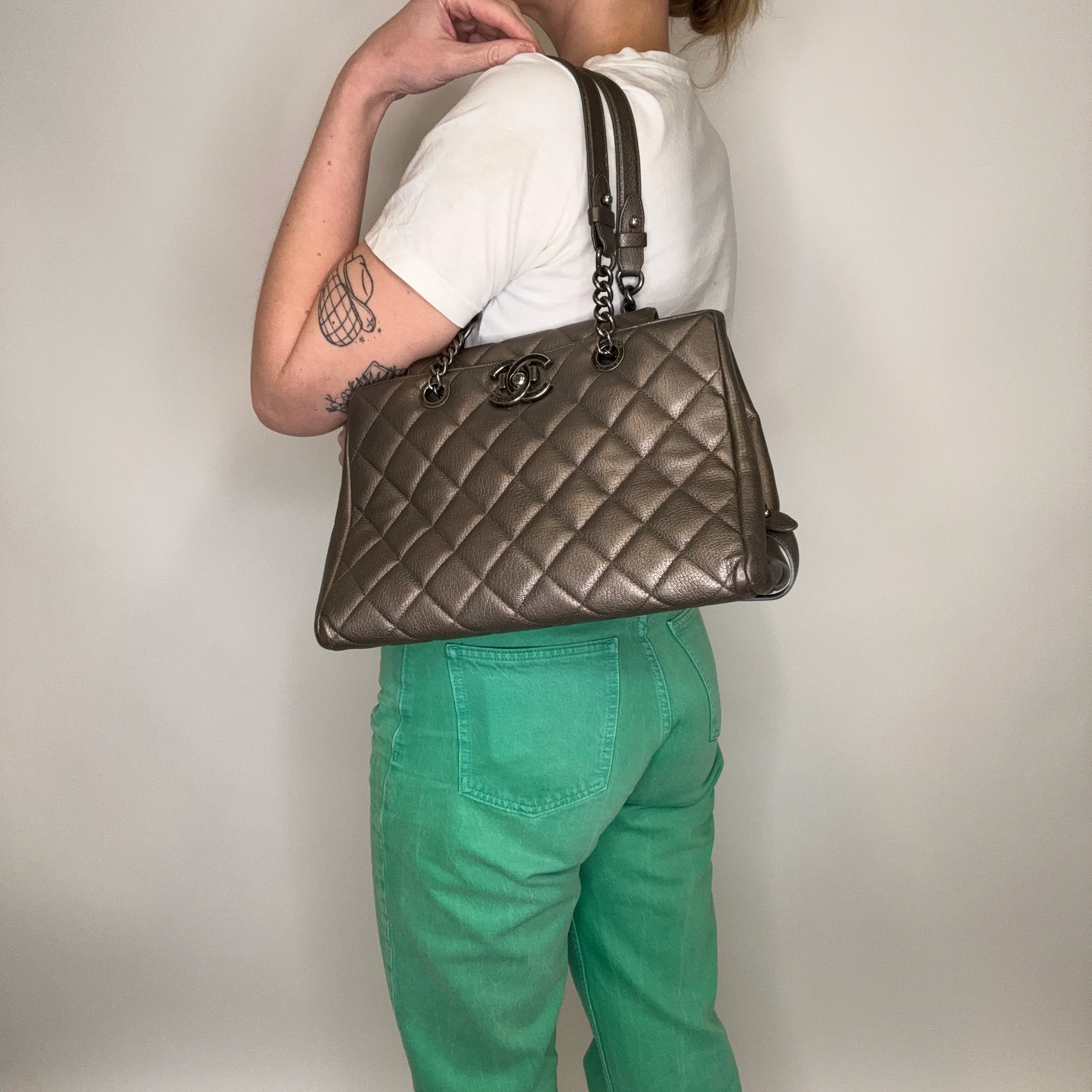 Chanel City Rock Shopping Tote In Metallic Goatskin 2015/16 - Image 2