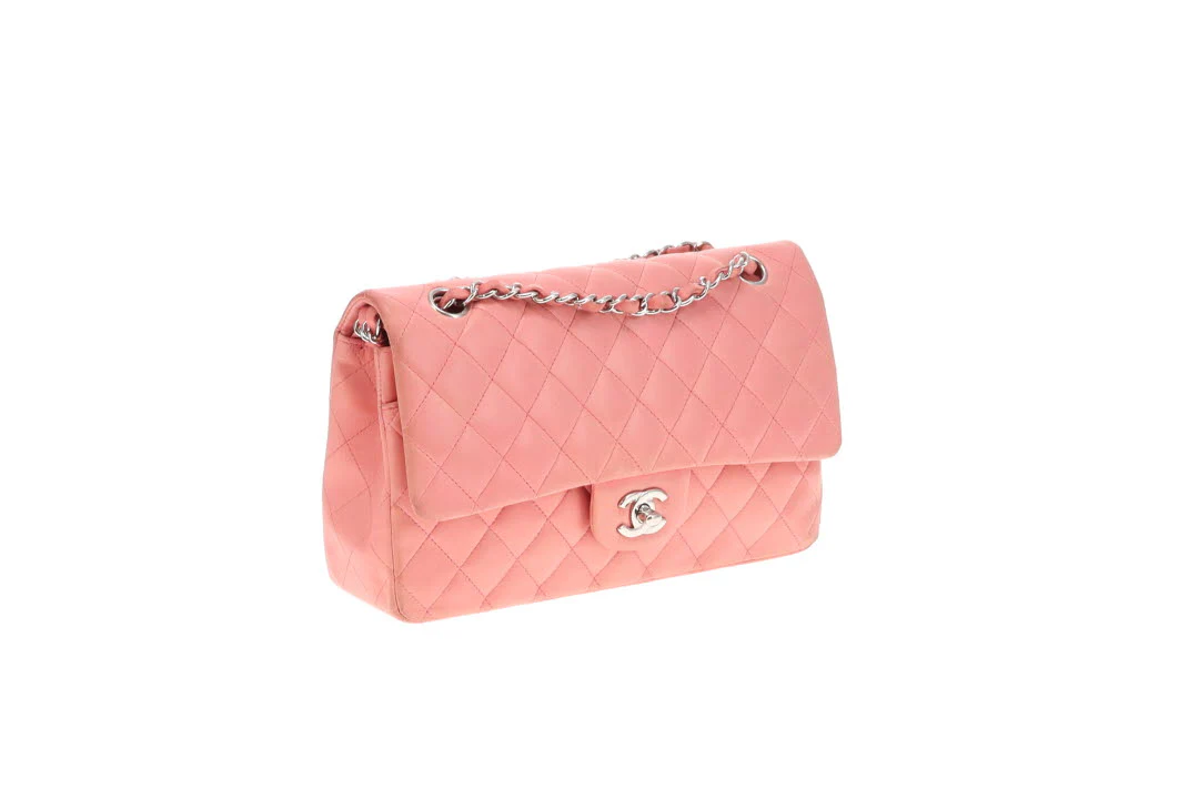 Chanel Classic Double Flap Bag Medium Soft Pink Lambskin 2012 - Image 15