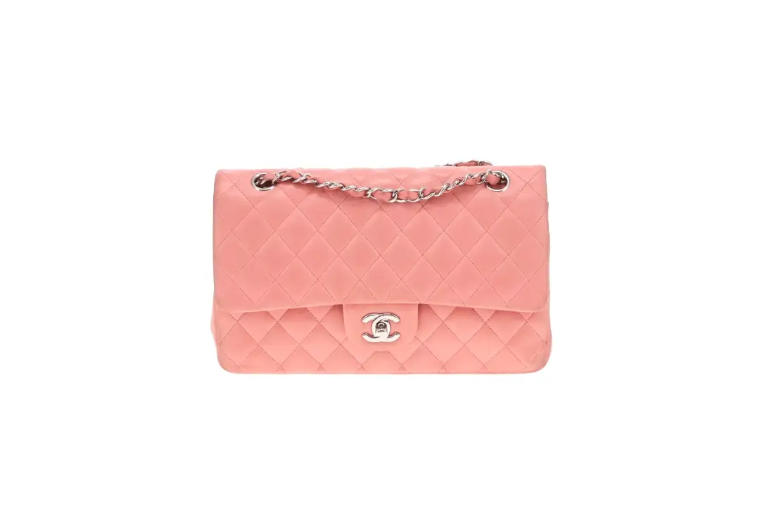 Chanel Classic Double Flap Bag Medium Soft Pink Lambskin 2012 - Image 3
