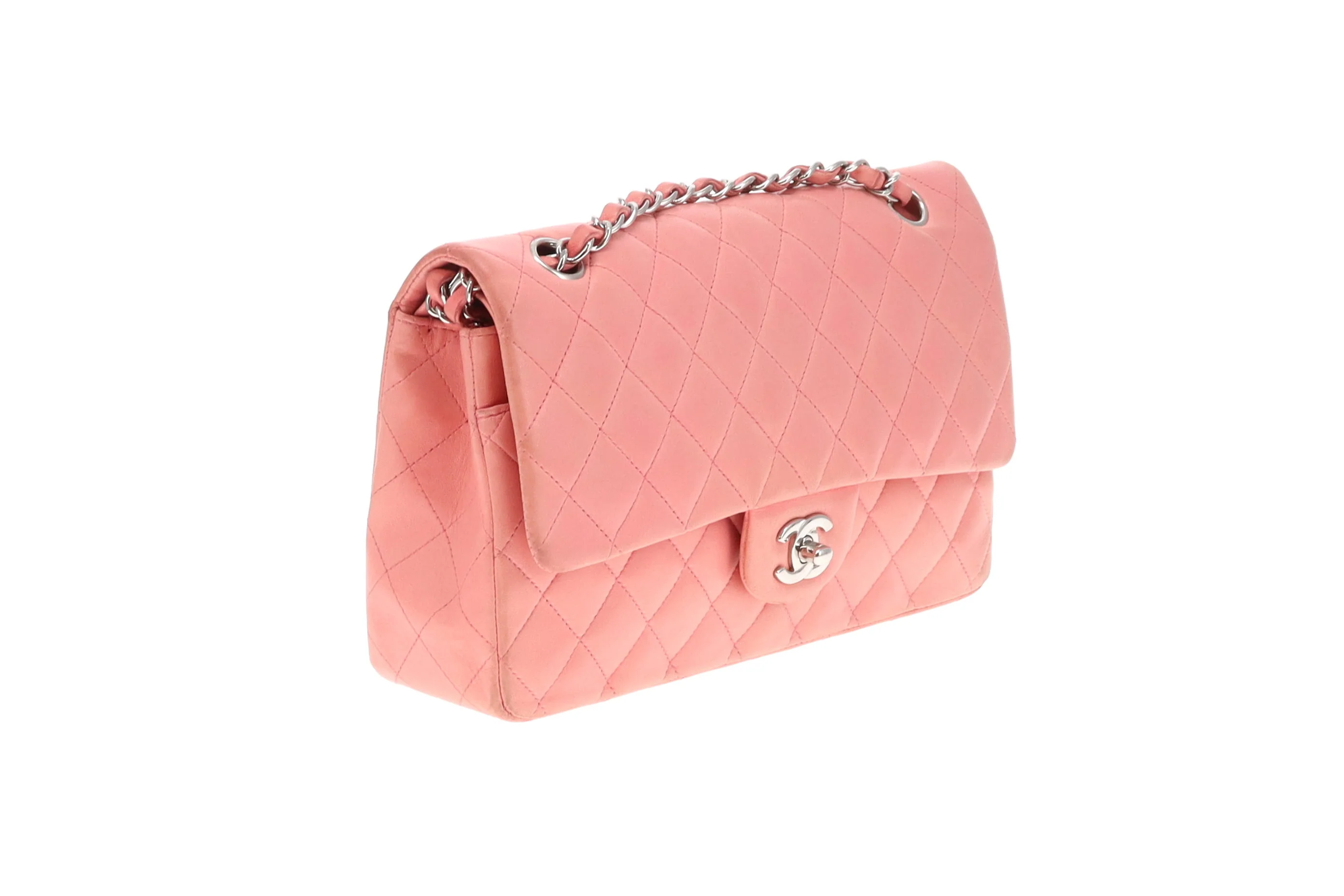 Chanel Classic Double Flap Bag Medium Soft Pink Lambskin 2012 - Image 5