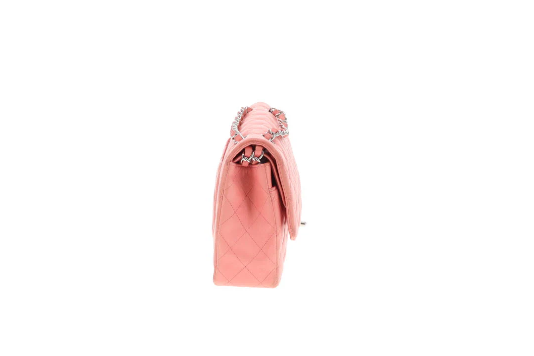 Chanel Classic Double Flap Bag Medium Soft Pink Lambskin 2012 - Image 6