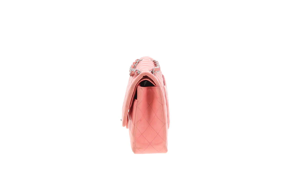 Chanel Classic Double Flap Bag Medium Soft Pink Lambskin 2012 - Image 8