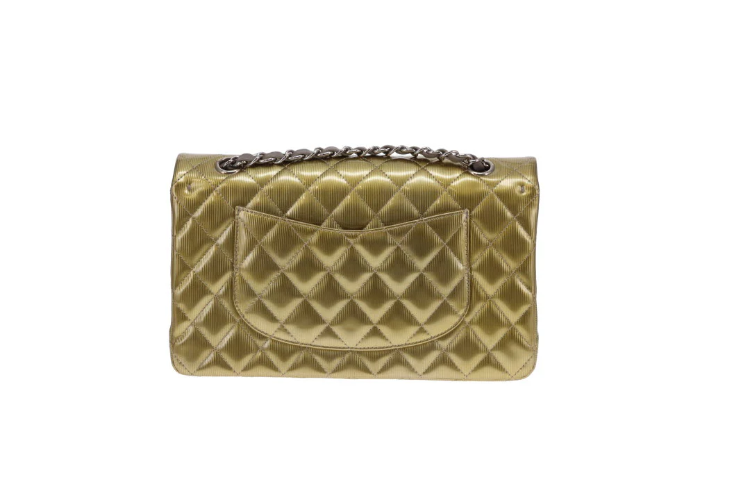 Chanel Classic Double Flap Bag Seasonal Gold Patent Leather SHW 2012 - Image 7