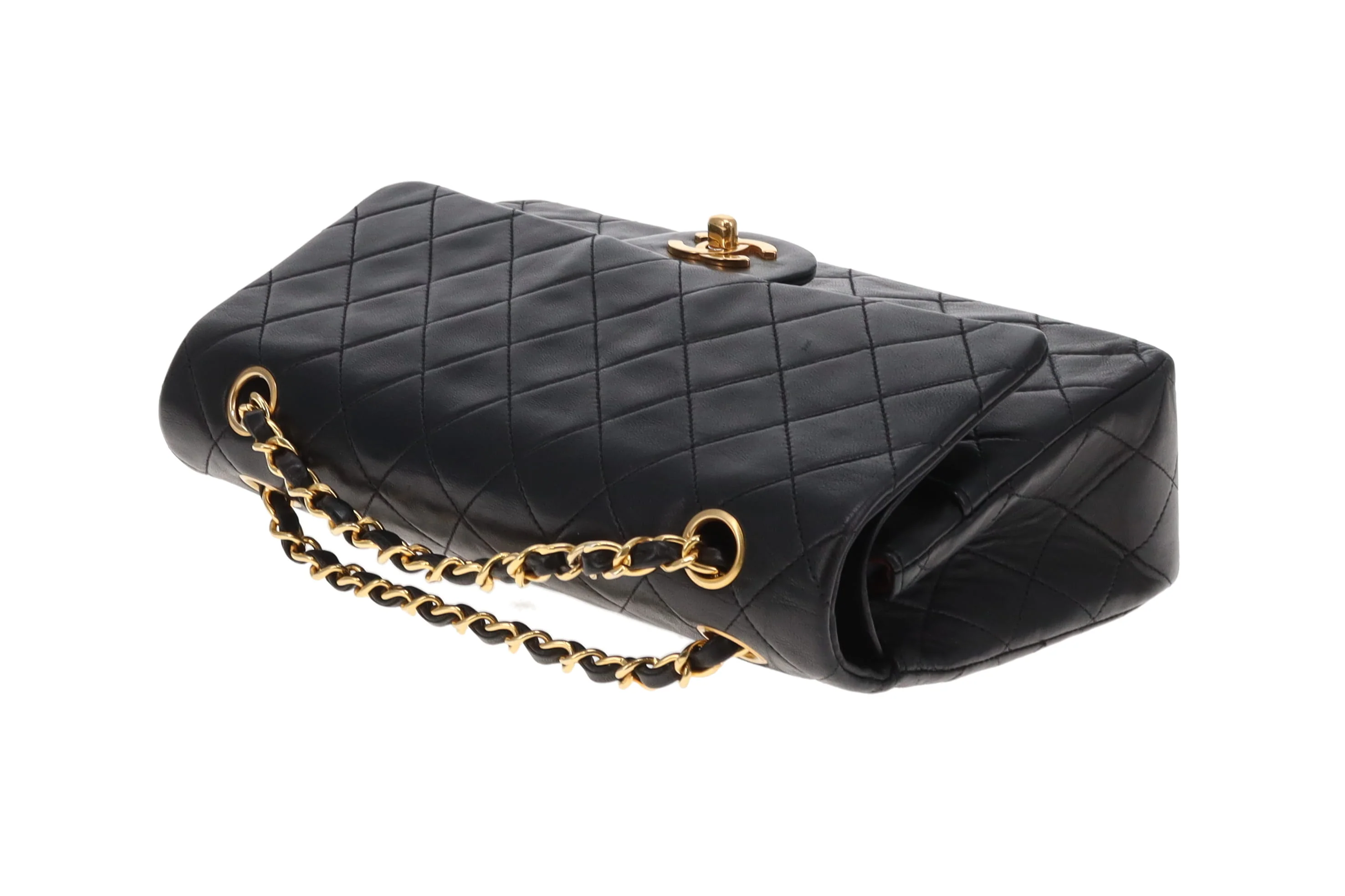 Chanel Classic Double Flap Medium Black Gold HW 91-94 - Image 14