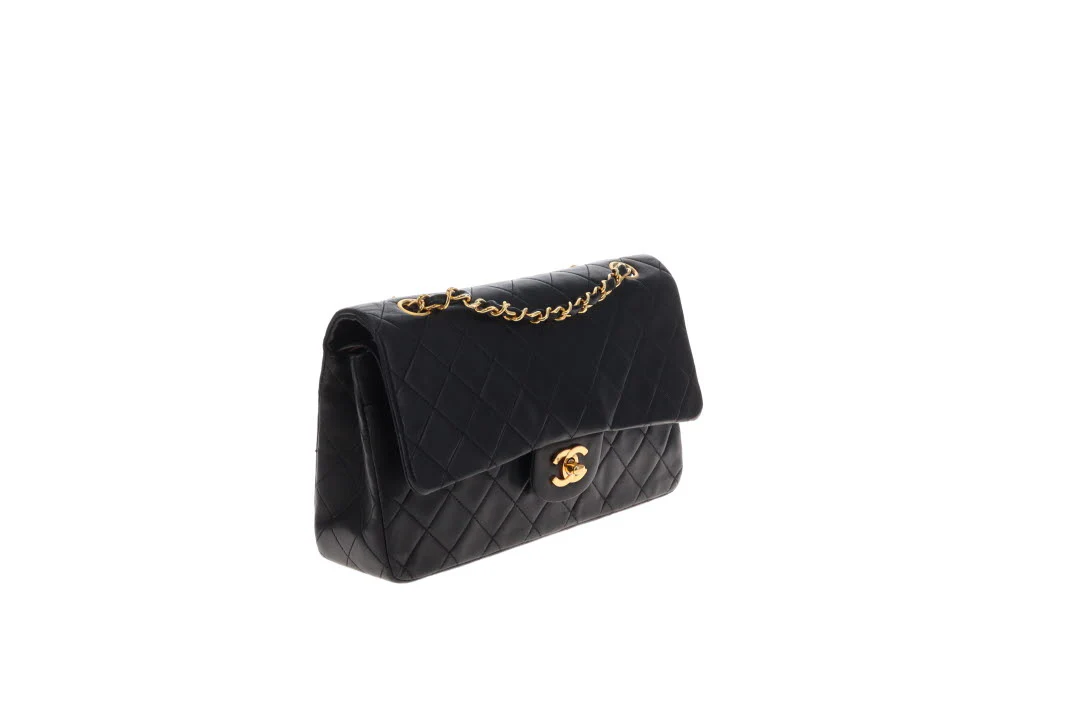 Chanel Classic Double Flap Medium Black Gold HW 91-94 - Image 5