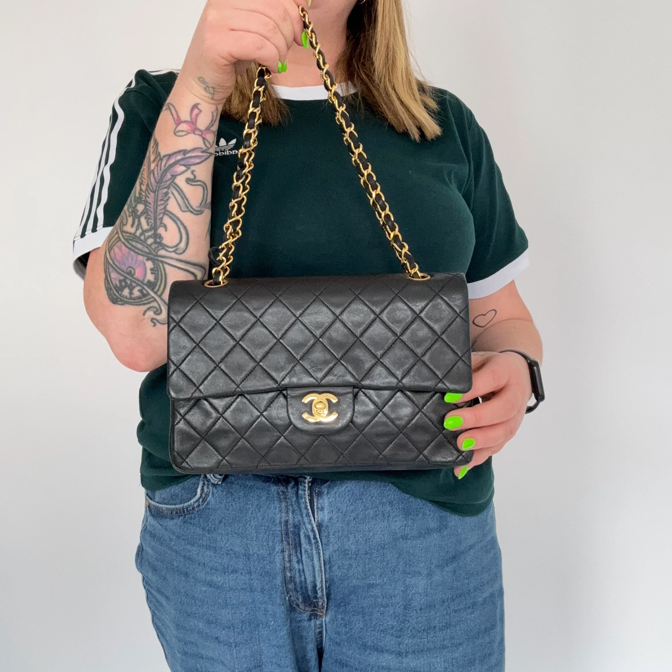 Chanel Classic Double Flap Vintage Black Lambskin 1989/91 GH - Image 2