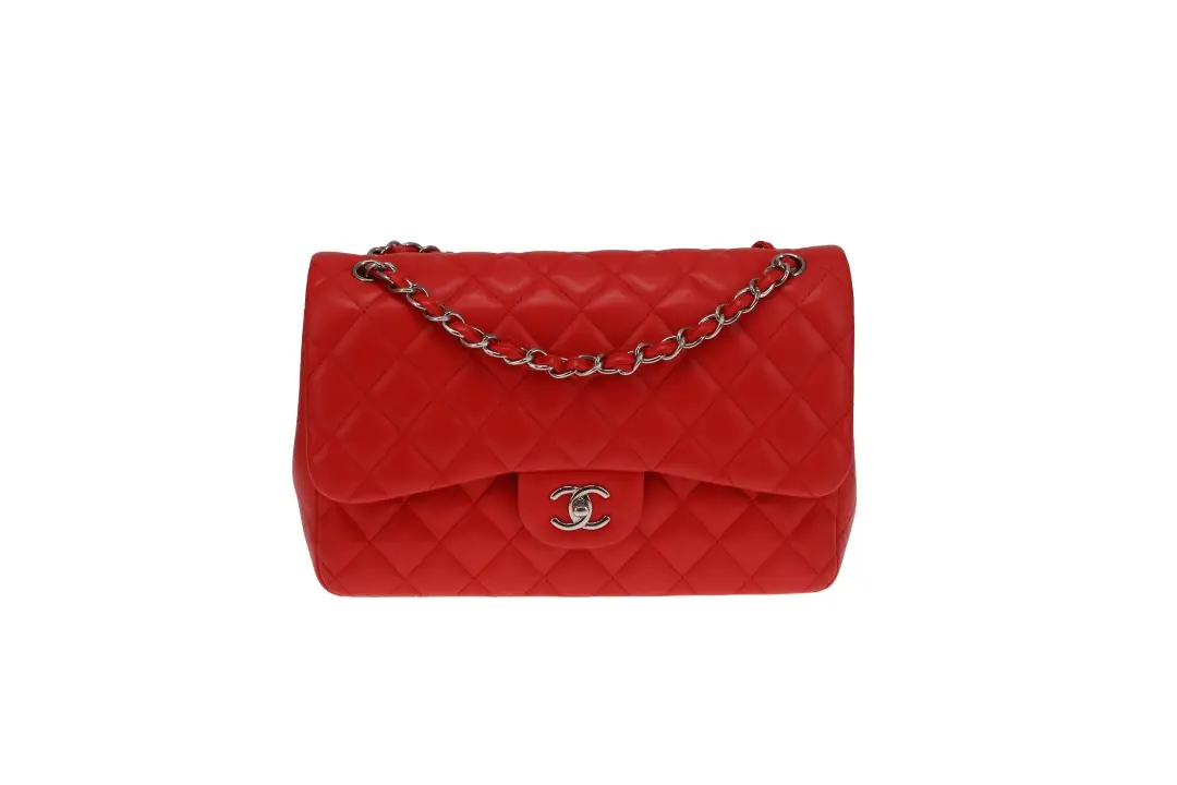 Chanel Classic Jumbo Double Flap Red Lambskin With Silver Hardware 2016/17 - Image 5
