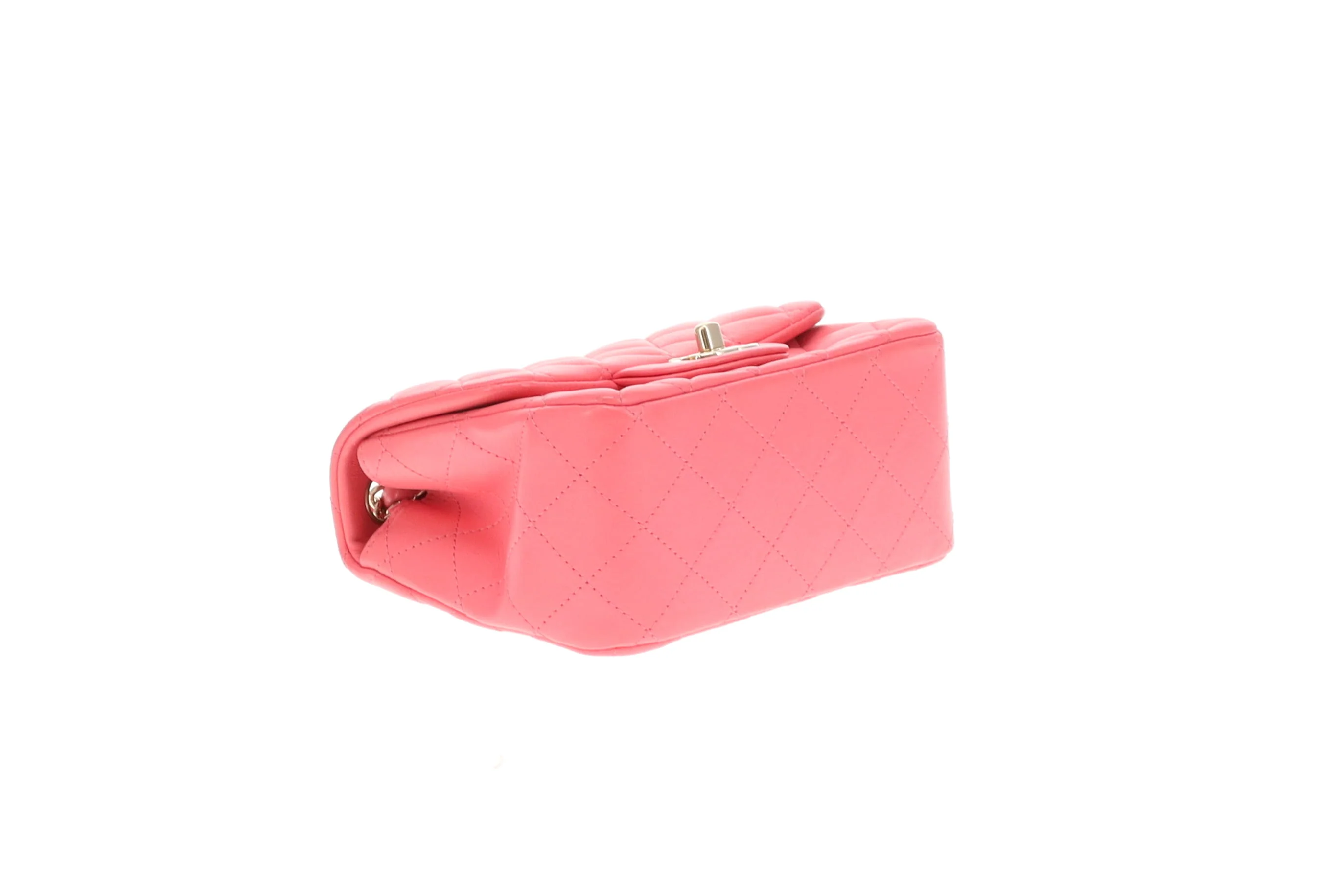 Chanel  Classic Mini Square Flap Pink Lambskin GHW 2020 - Image 11