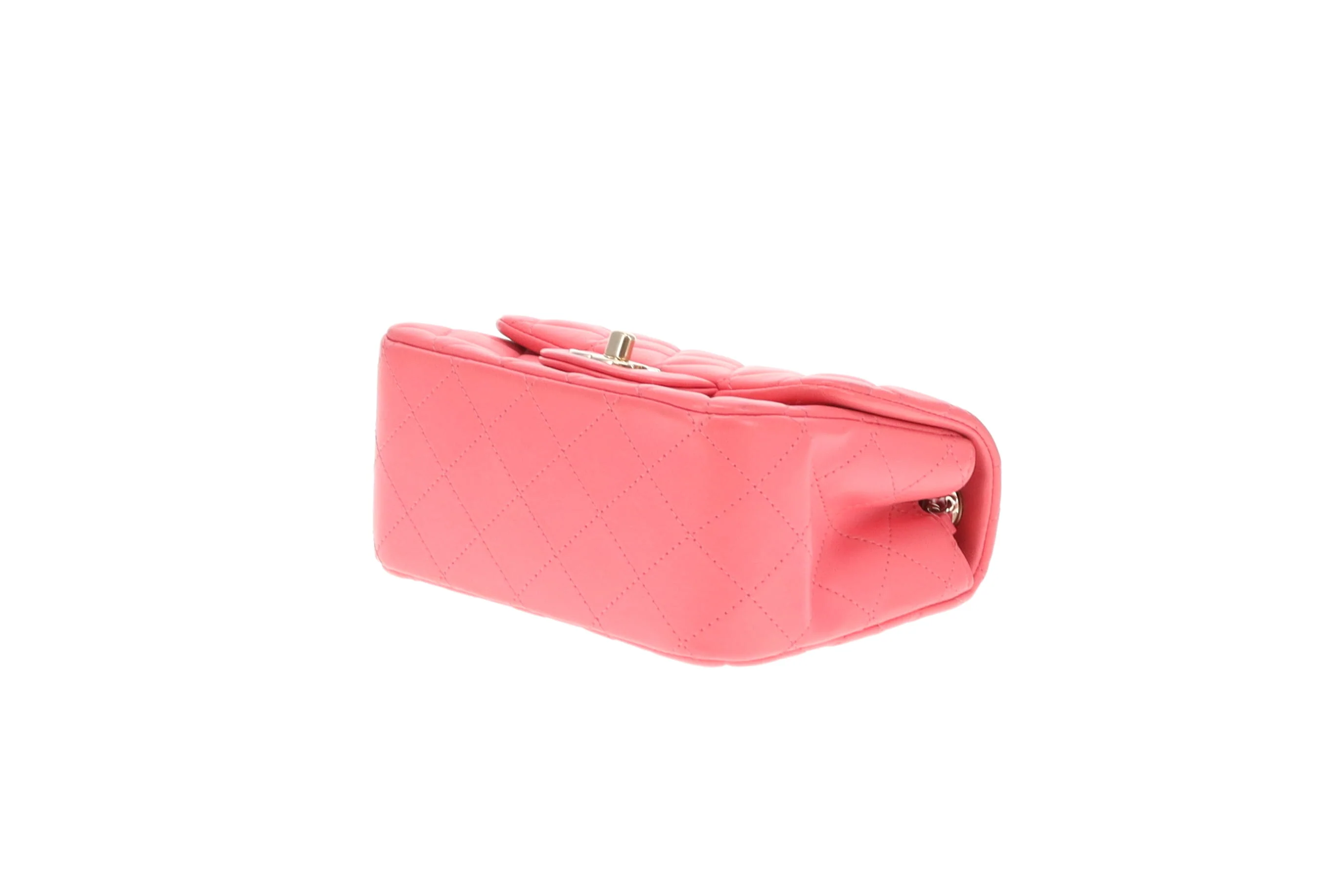 Chanel  Classic Mini Square Flap Pink Lambskin GHW 2020 - Image 12