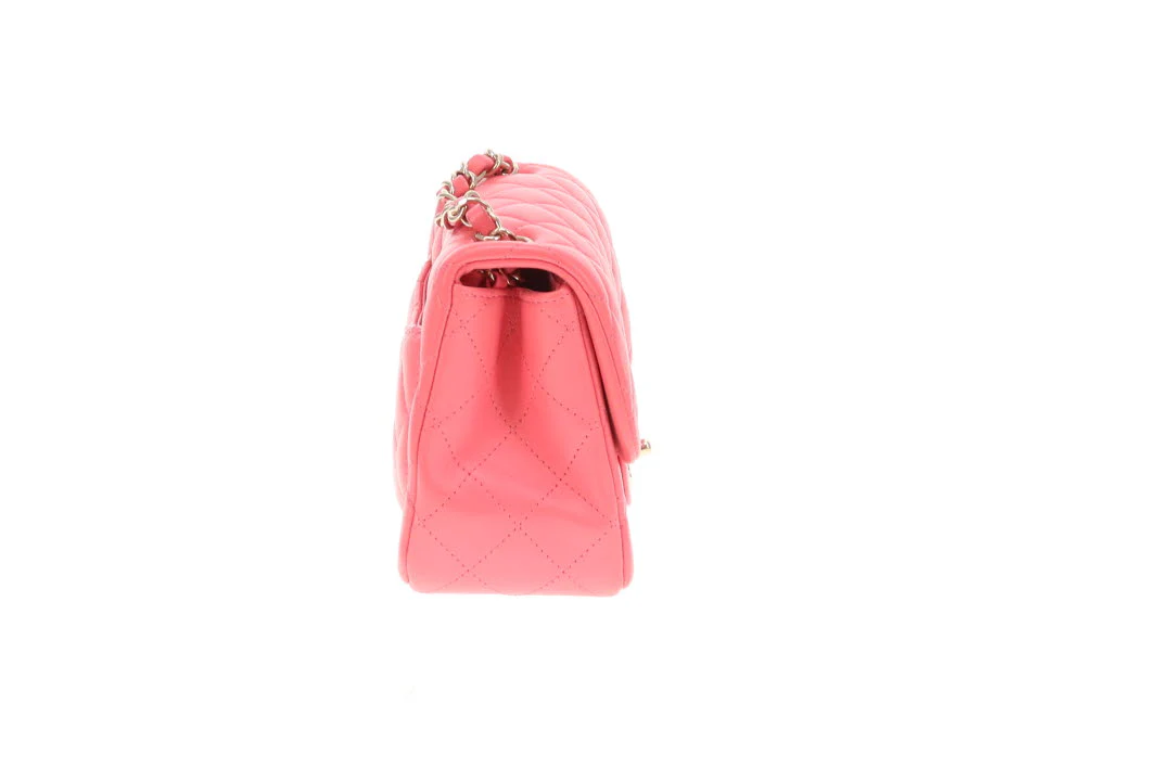 Chanel  Classic Mini Square Flap Pink Lambskin GHW 2020 - Image 7
