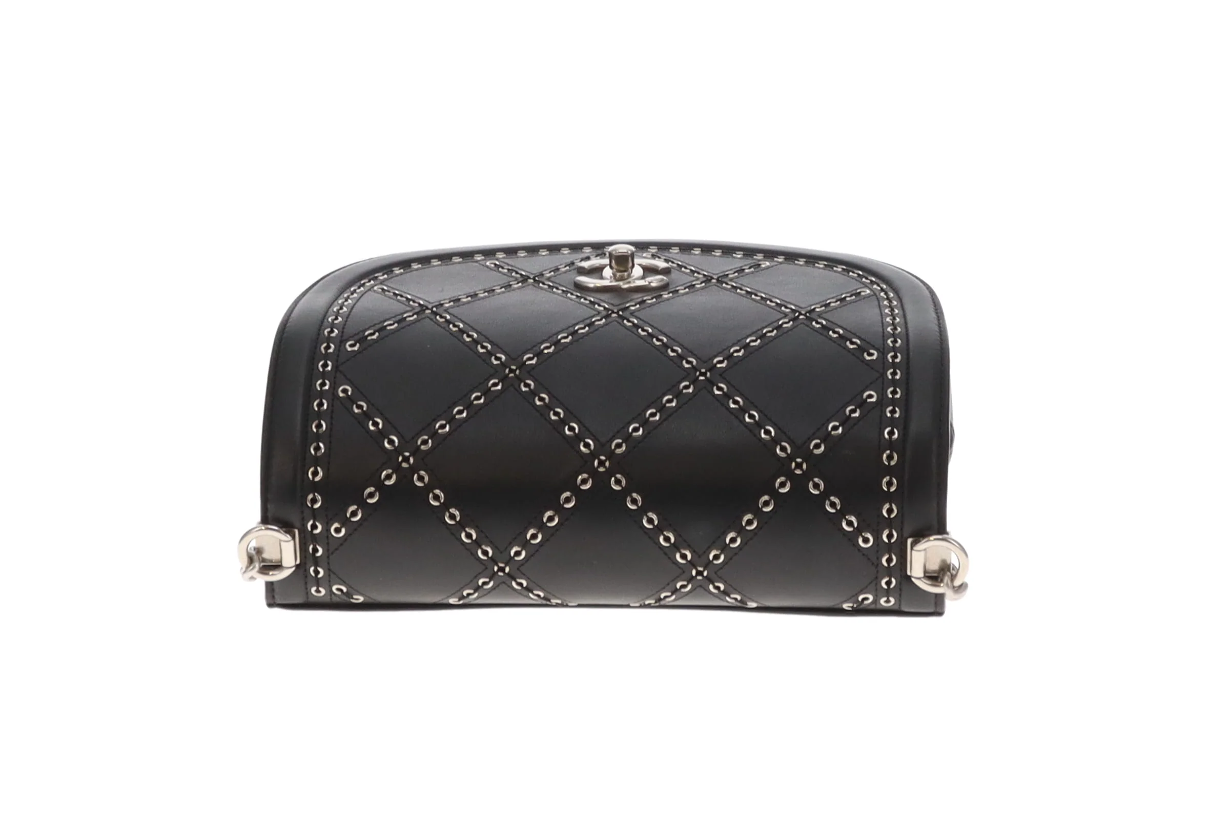 Chanel Coco Eyelets Flap Bag Black and SHW 2018 - Image 12