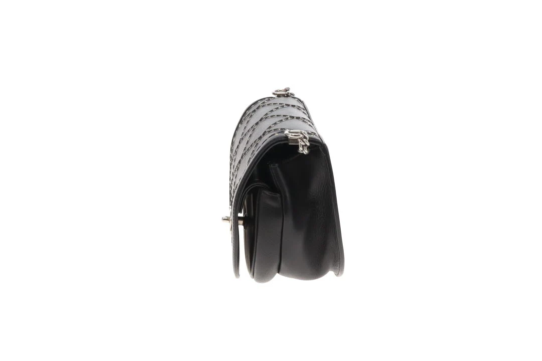 Chanel Coco Eyelets Flap Bag Black and SHW 2018 - Image 8
