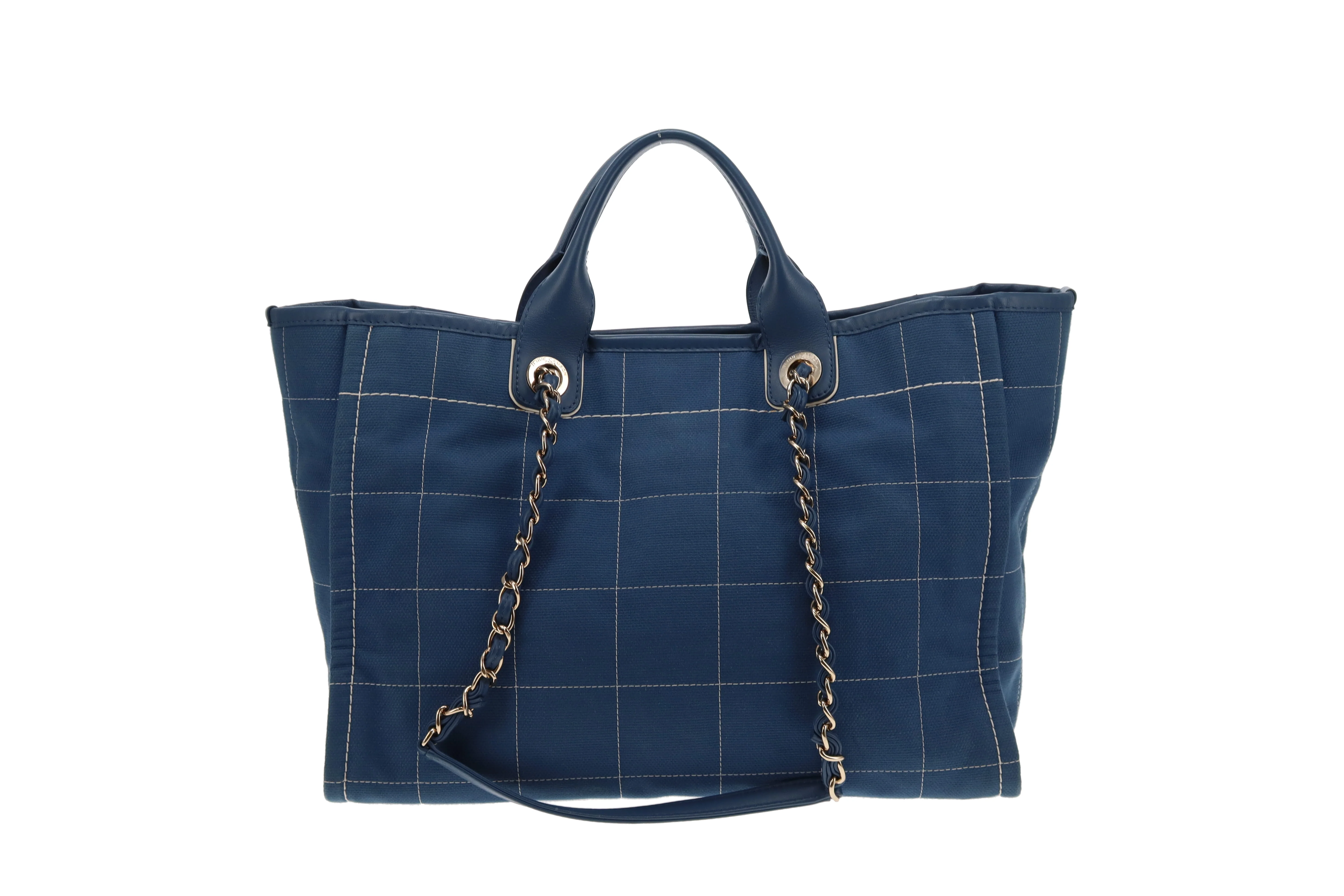 Chanel Deauville Large Denim Blue Shopping Tote 2023 - Image 8