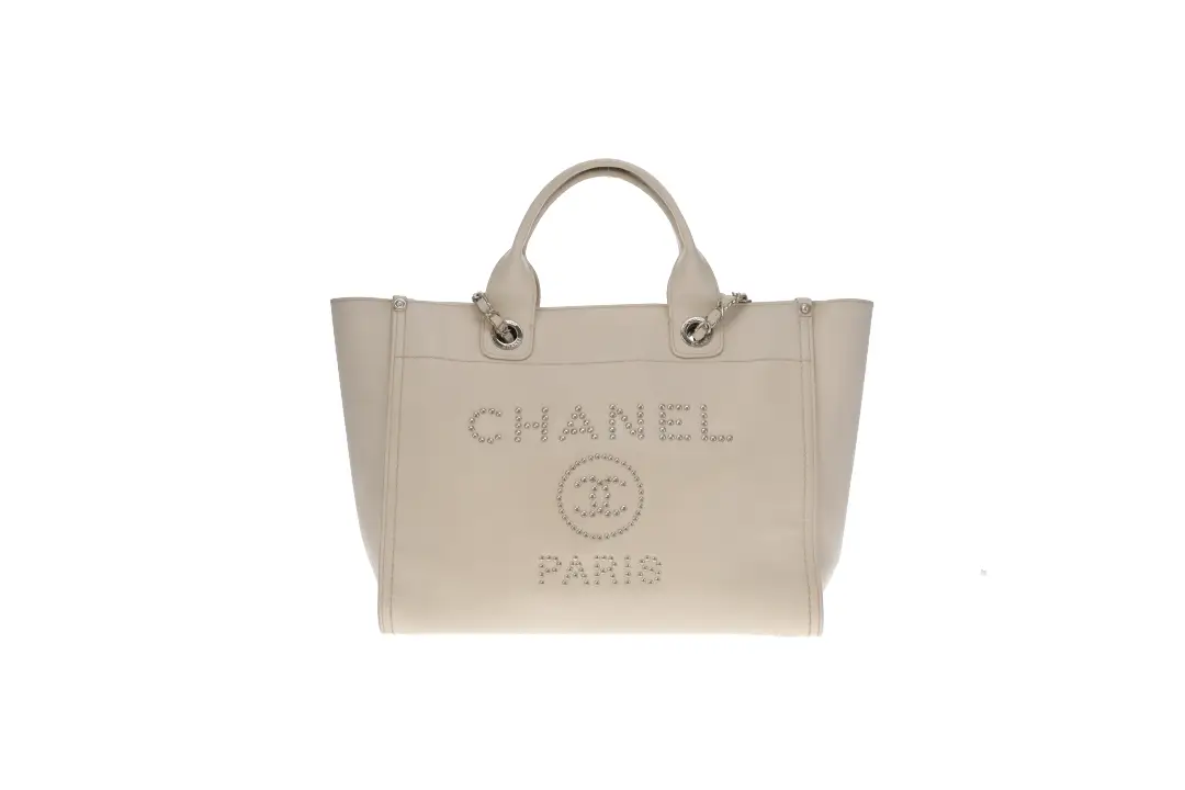 Chanel Deauville Tote Bag Small Cream Caviar 2018 - Image 4