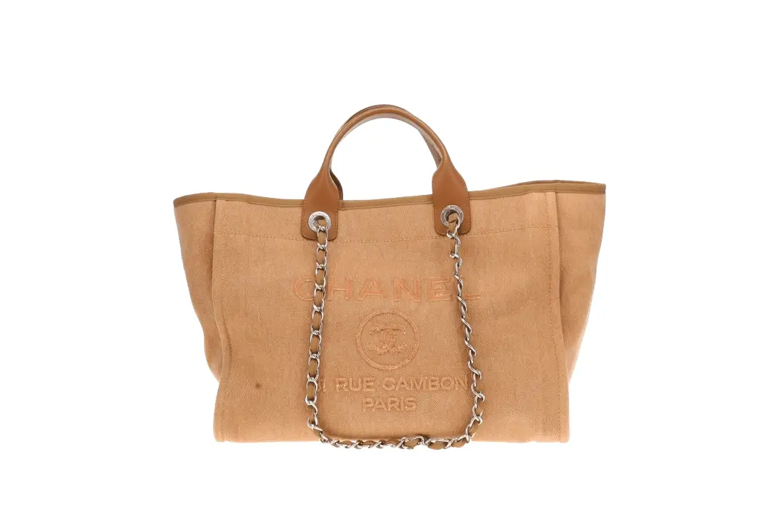 Chanel Deauville Tote Beige With Sequin Logo 23 Series - Image 3